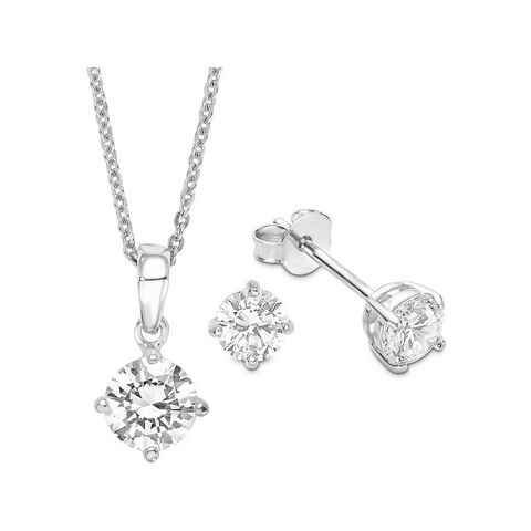 Amor Schmuckset 9964963, 9964888 Halskette und Ohrringe (Set, 4-tlg), mit Zirkonia (synth)