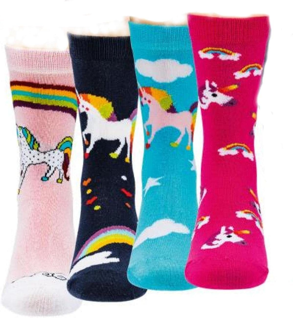 Wowerat ABS-Socken 3 Paar Kinder Stoppersocken Einhorn, Vollfrottee ABS Kindersöckchen