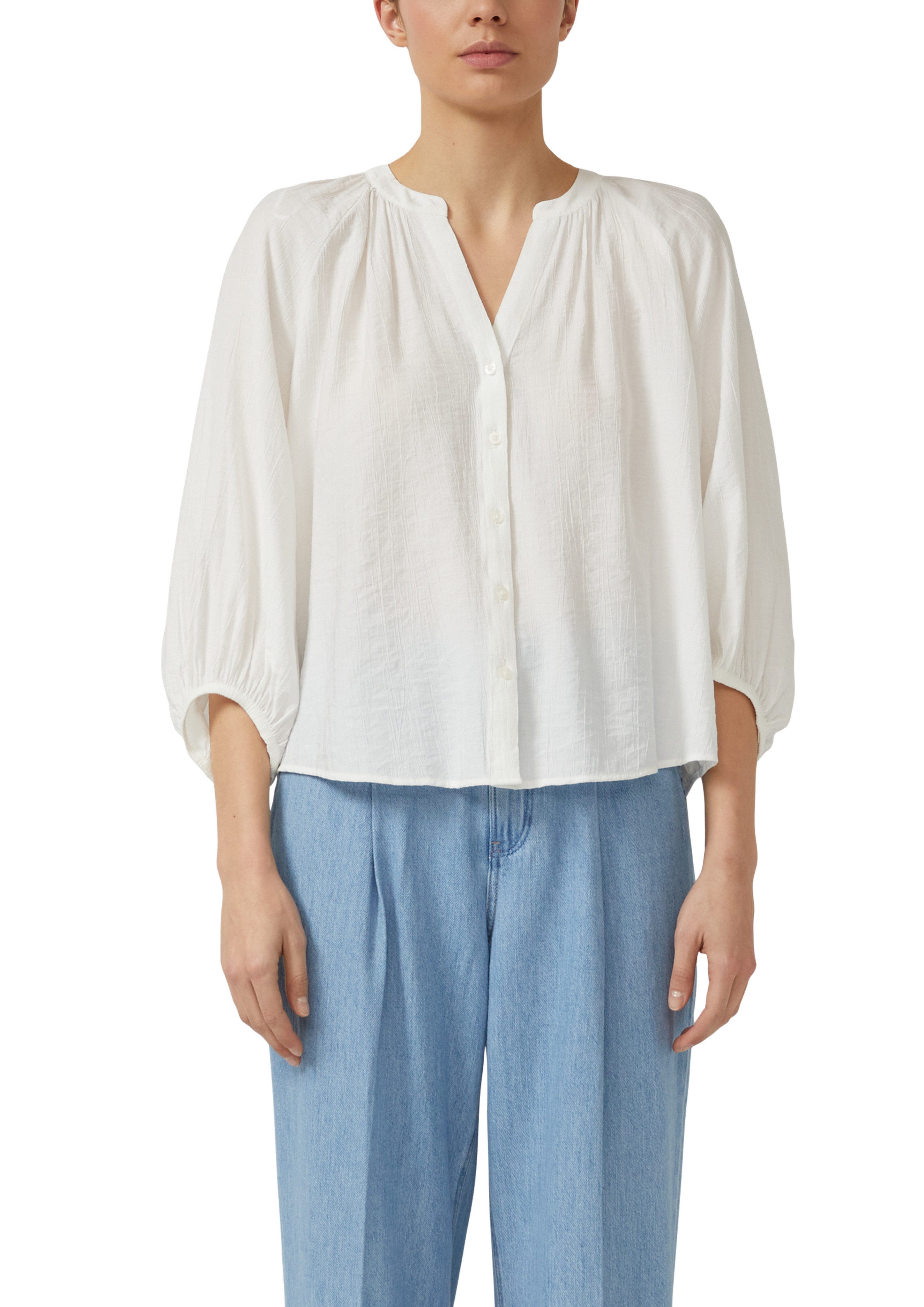 s.Oliver Schlupfbluse 3/4-Arm-Sommerbluse mit Viskose