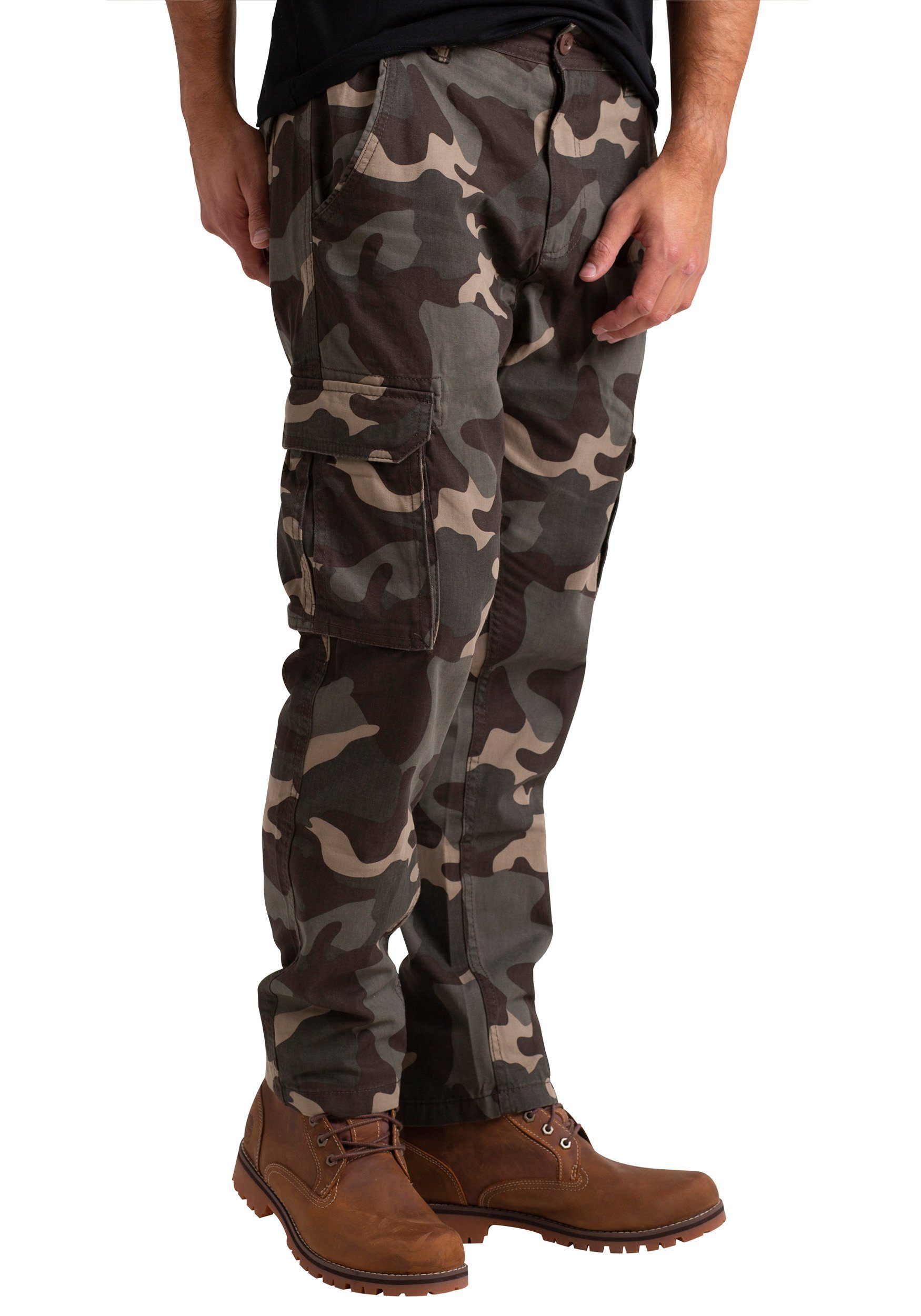 BlauerHafen Cargohose Mens Army Cargo Bein Hose Arbeitskleidung Urwald Camouflage gerades Baumwolle Camo