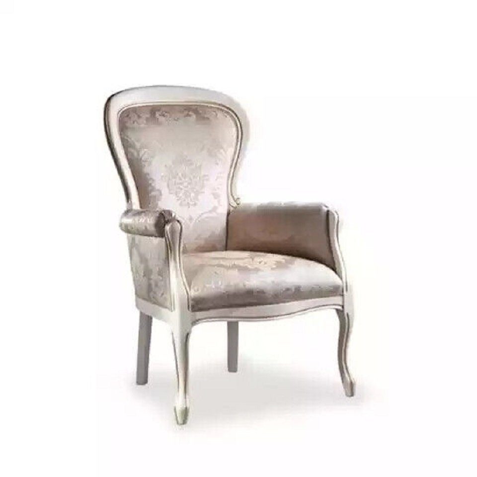 JVmoebel Sessel Luxus Sessel Wohnzimmer Textil Klassisch Design Polsterung Neu (1-St., Nur Sessel), Made in Europe Beige | Einzelsessel