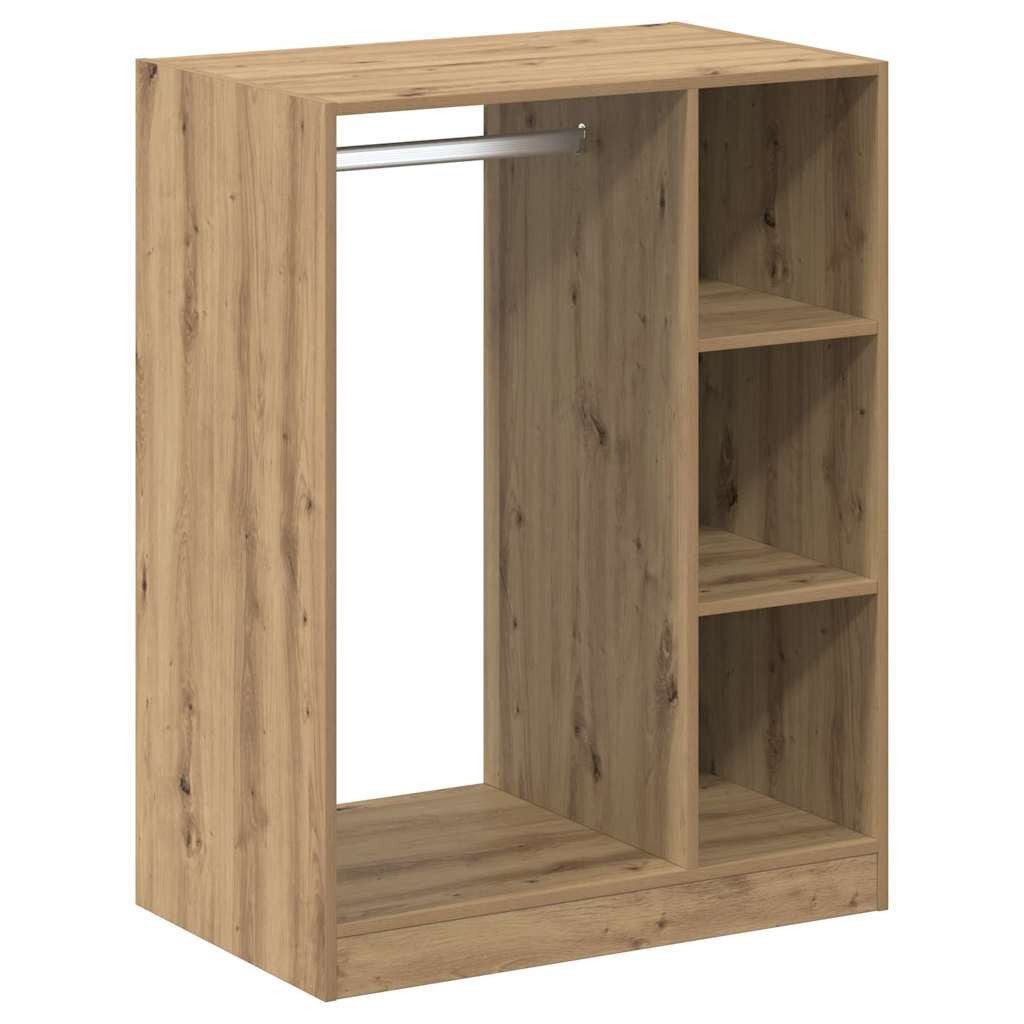 vidaXL Kleiderständer Kleiderschrank mit Regal Artisan-Eiche 77 x 48 x 102 cm, (1 St)