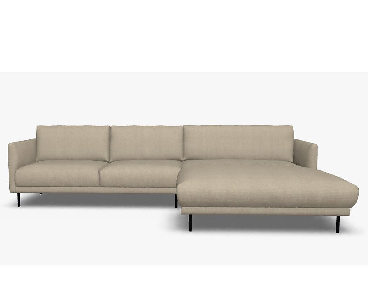 Rolf Benz Ecksofa Ecksofa Rolf Benz freistil 133 Ottomane rechts Stoff Hellelfenbein, Echtes Leder
