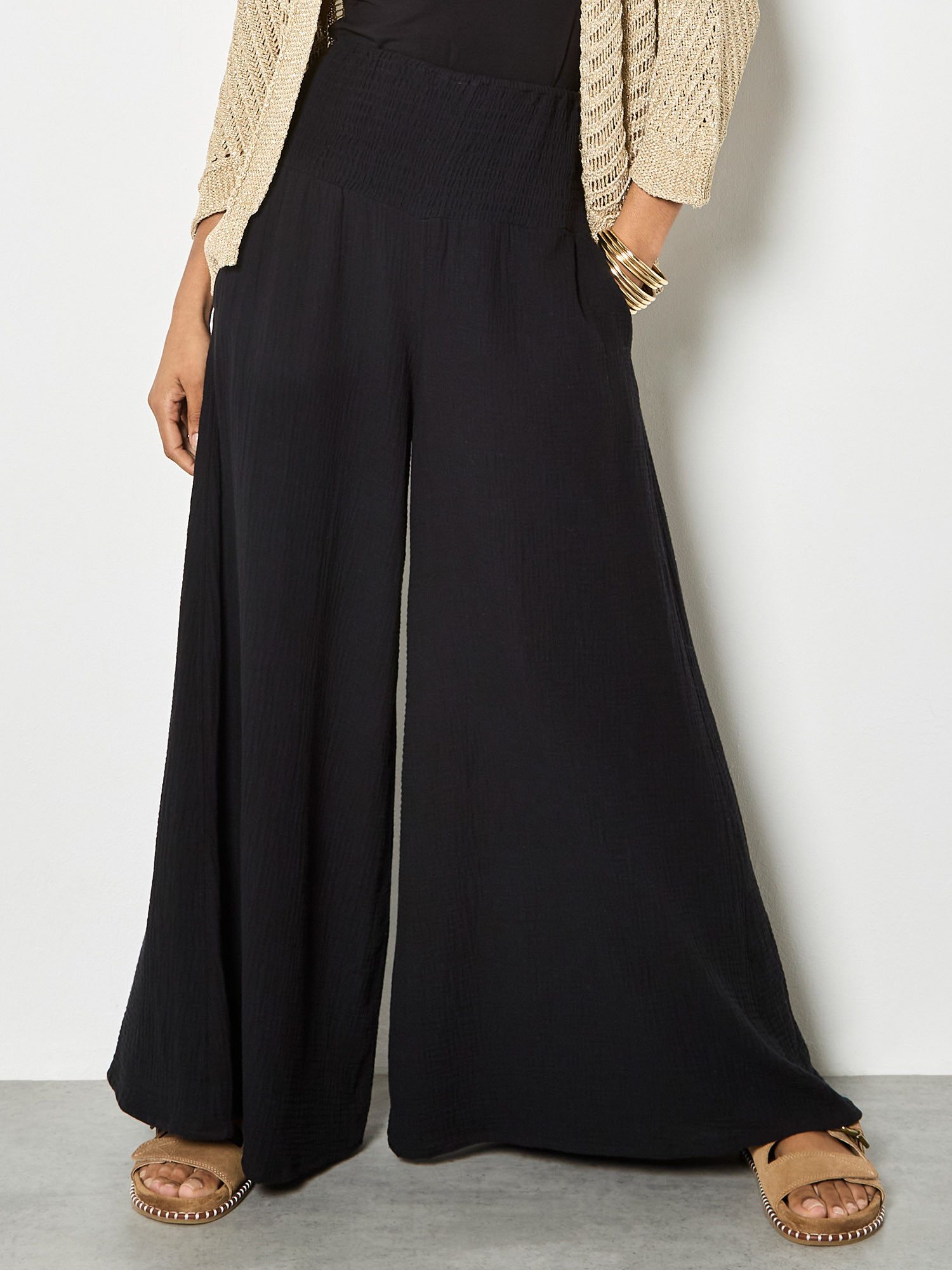 Apricot Palazzohose Weite Hose mit Struktur