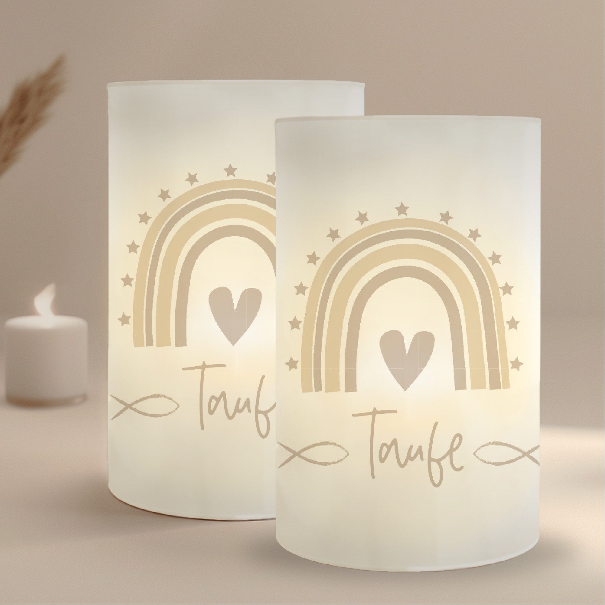 MeinBaby123® Papierdekoration 10 Windlichter Taufe, Taufe Deko, Taufe Windlicht, Lichthülle Taufe, Windlicht Taufe, Deko für die Taufe, Tischdeko für die Taufe