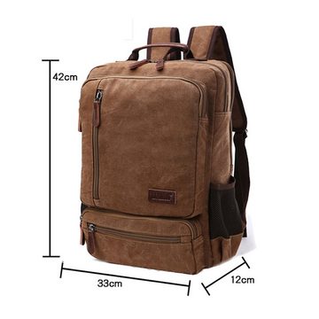 D-IDEAZ Notebook-Rucksack Luxuriöser Canvas Rucksack für unterwegs oder im Büro, Canvas