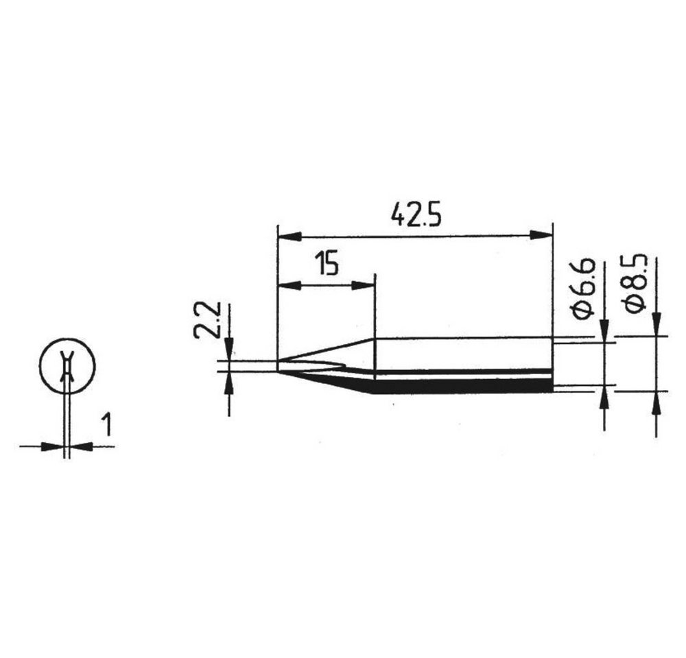 Thumbnail - Ersa Lötfitting Ersa 842 CD LF Lötspitze Meißelform, ERSADUR Spitzen-Größe 2.2 mm Inh, (842 CD LF)