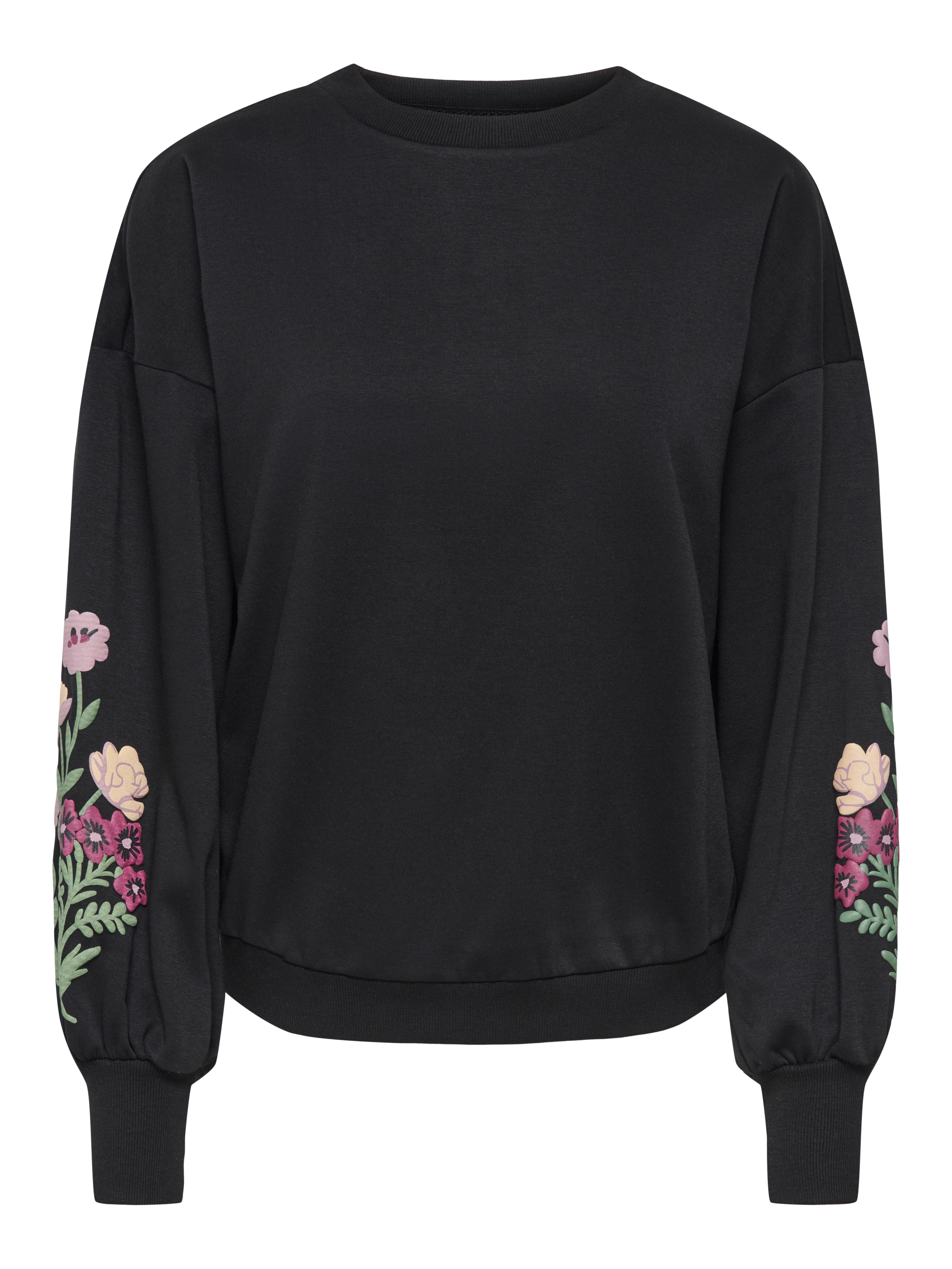 ONLY Sweatshirt ONLBROOKE L/S O-NECK FLOWER SWT Baumwollmischung, regular fit