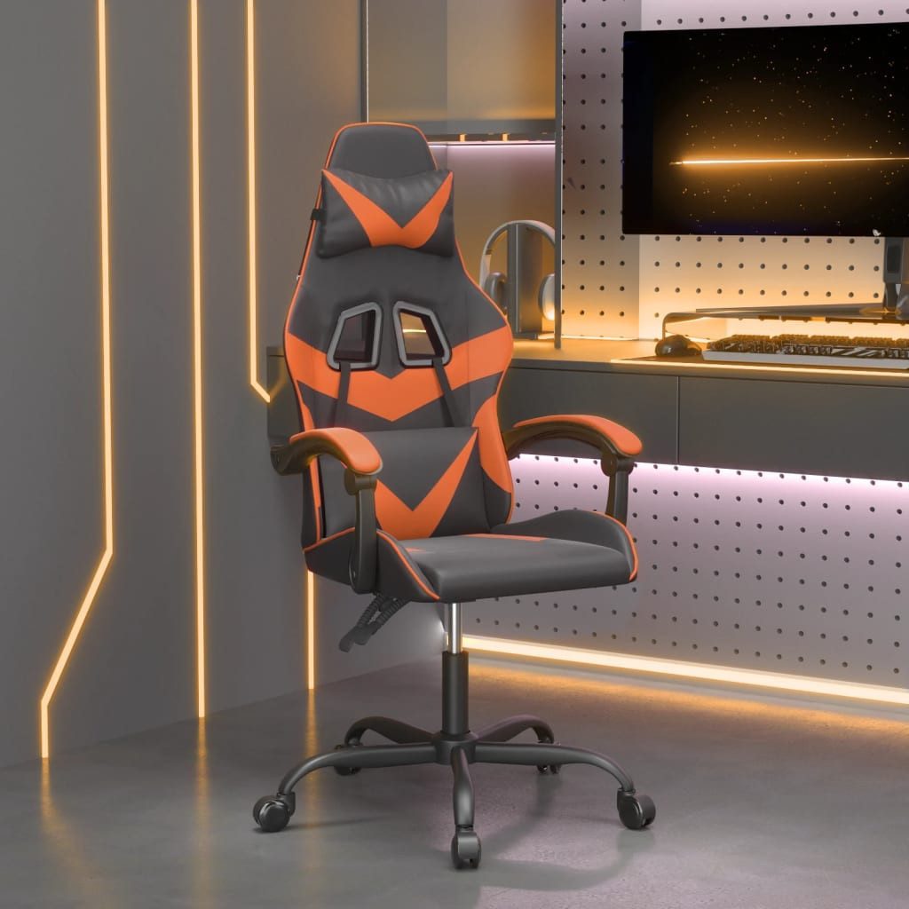 vidaXL Gaming-Stuhl, Gaming-Stuhl Schwarz und Orange Kunstleder