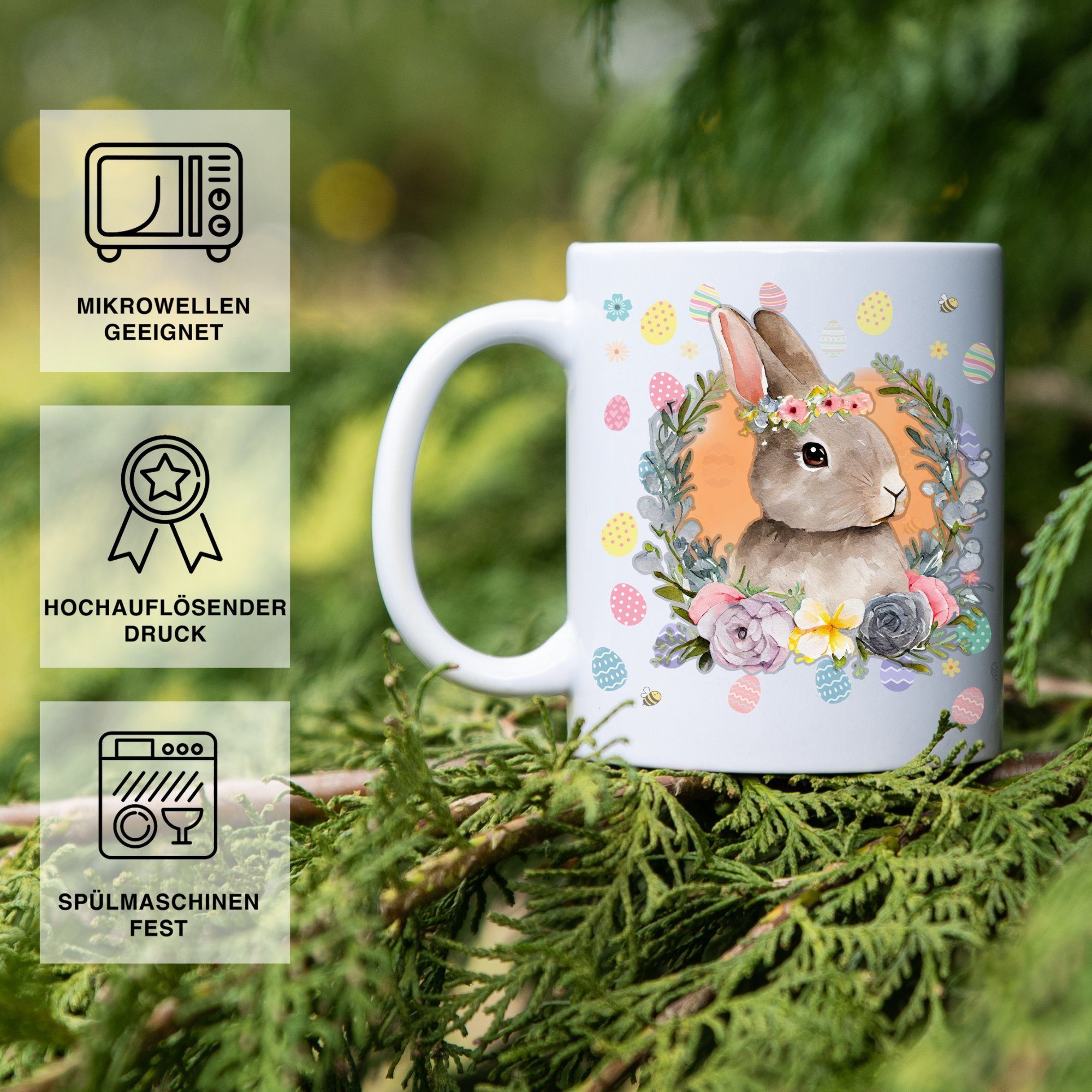 Giftandprint Tasse Osterdeko Ostern Geschenk Kaffeetasse Teetasse, 1-tlg., Keramik Tassen, Ink. Geschenkbox, Lustig Spruch Ostergeschenk, Osterdeko
