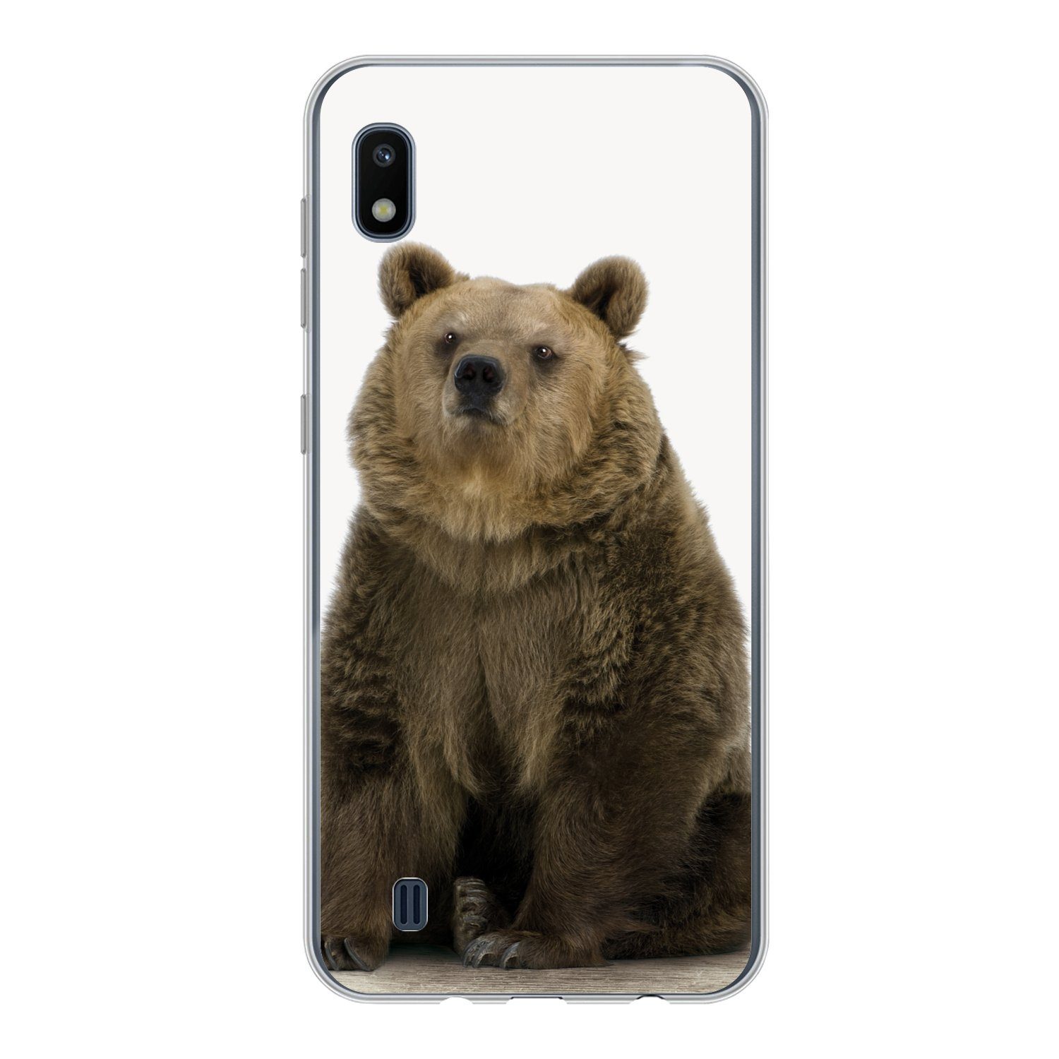 MuchoWow Handyhülle für Samsung Galaxy A10 Braunbär - Tiere - Bär - Niedlich - Jungen - Mä, Smartphone-Bumper, Print, Handy Schutzhülle Dünn