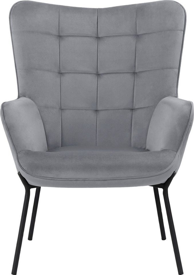 OTTO products Loungesessel Luukas (1-St), Stoff recyceltes Polyester, Sitz  und Rücken gepolstert, Sitzhöhe 46 cm
