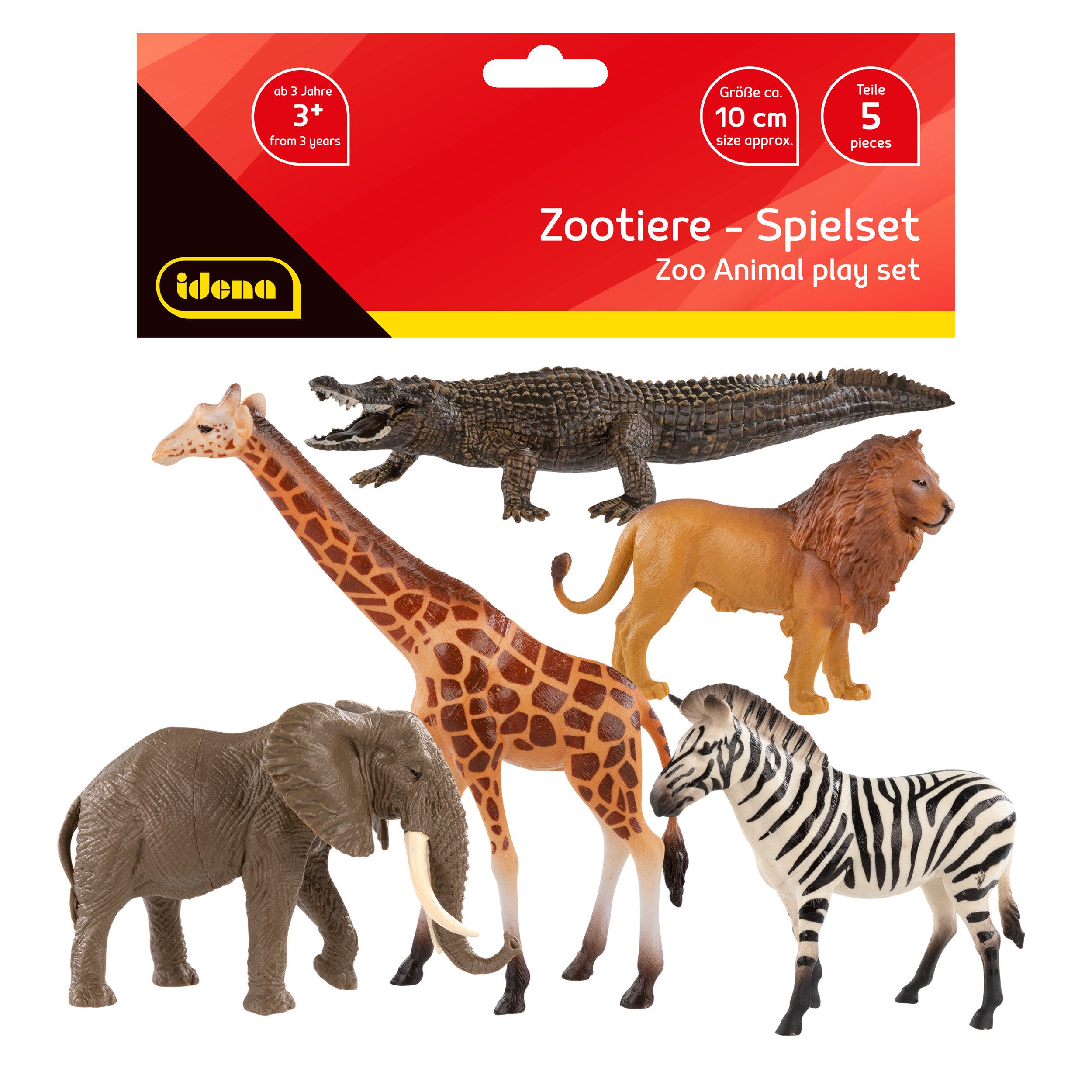 Idena Tierfigur Idena Figuren Set Zootiere 10cm 5 Stück