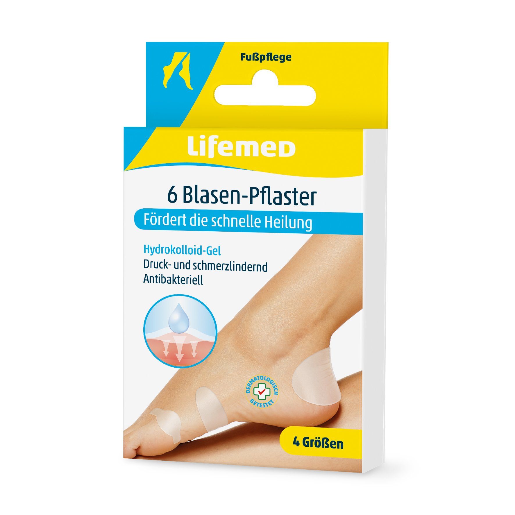 LifeMed Wundpflaster Blasen-Pflaster Lifemed 6 Stück transparent 4 Größen