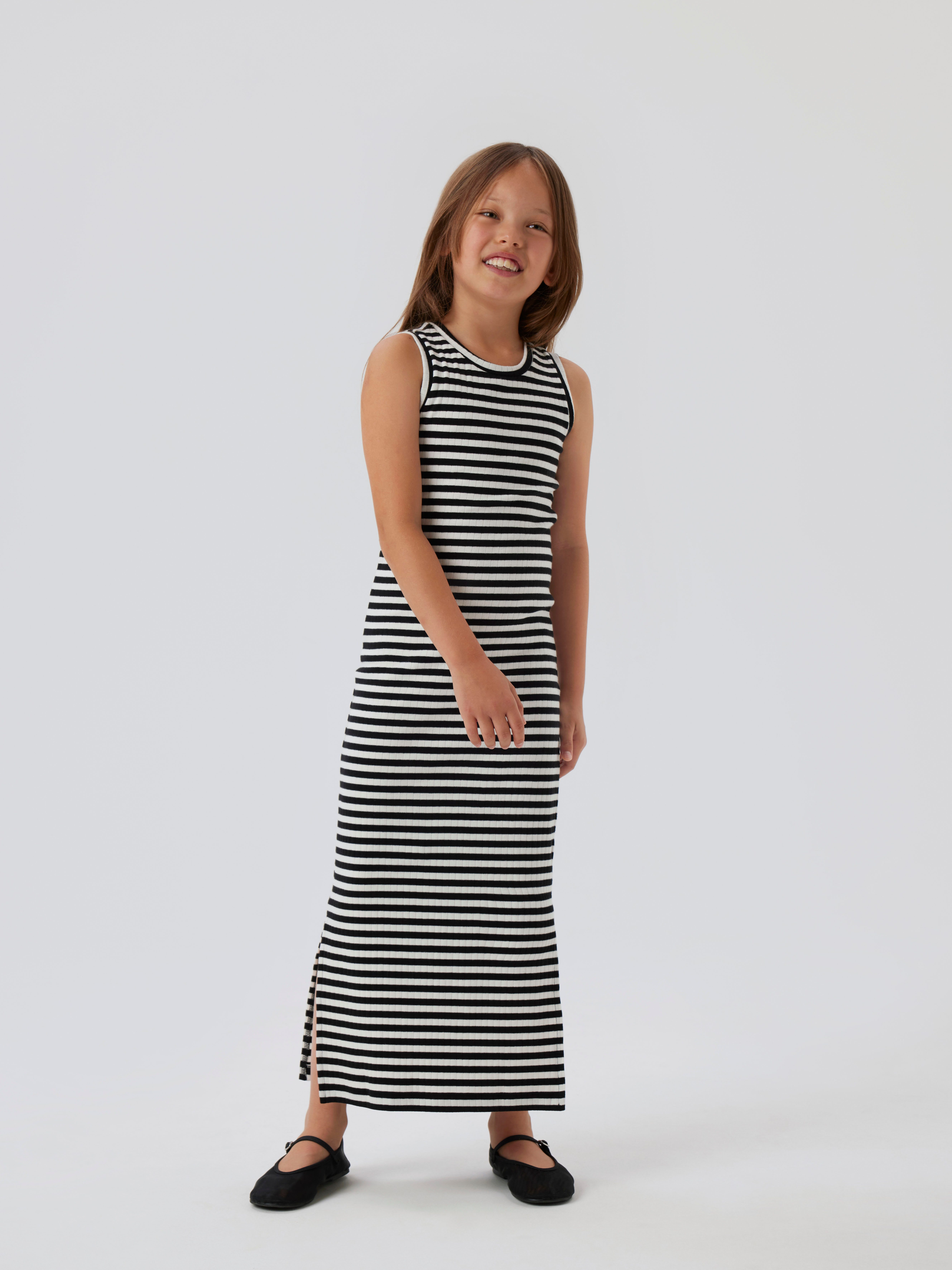 Name It Maxikleid NKFSURAJA XSL SL MAXI DRESS NOOS Baumwollmischung, mit Stretch, Jersey, Seitenschlitze