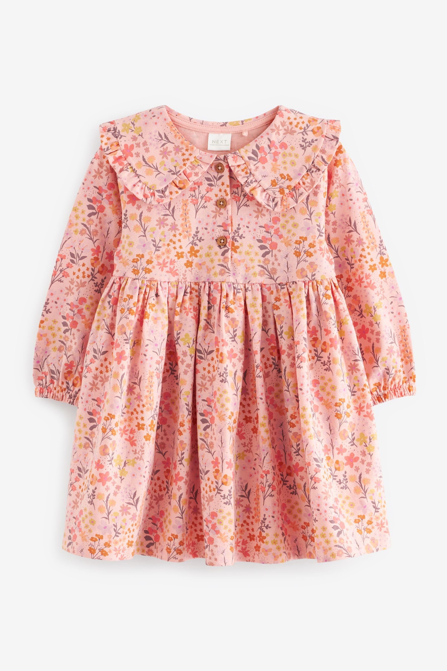 Next Jerseykleid Langärmeliges Kleid (1-tlg) Pink Floral | Jerseykleider