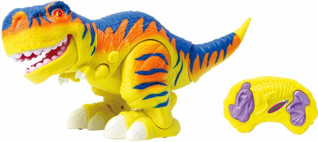 Jamara RC-Tier rot Bruni Gebrüll realistischem Dinosaurier, mit Augen leuchtenden und Sound, Mit