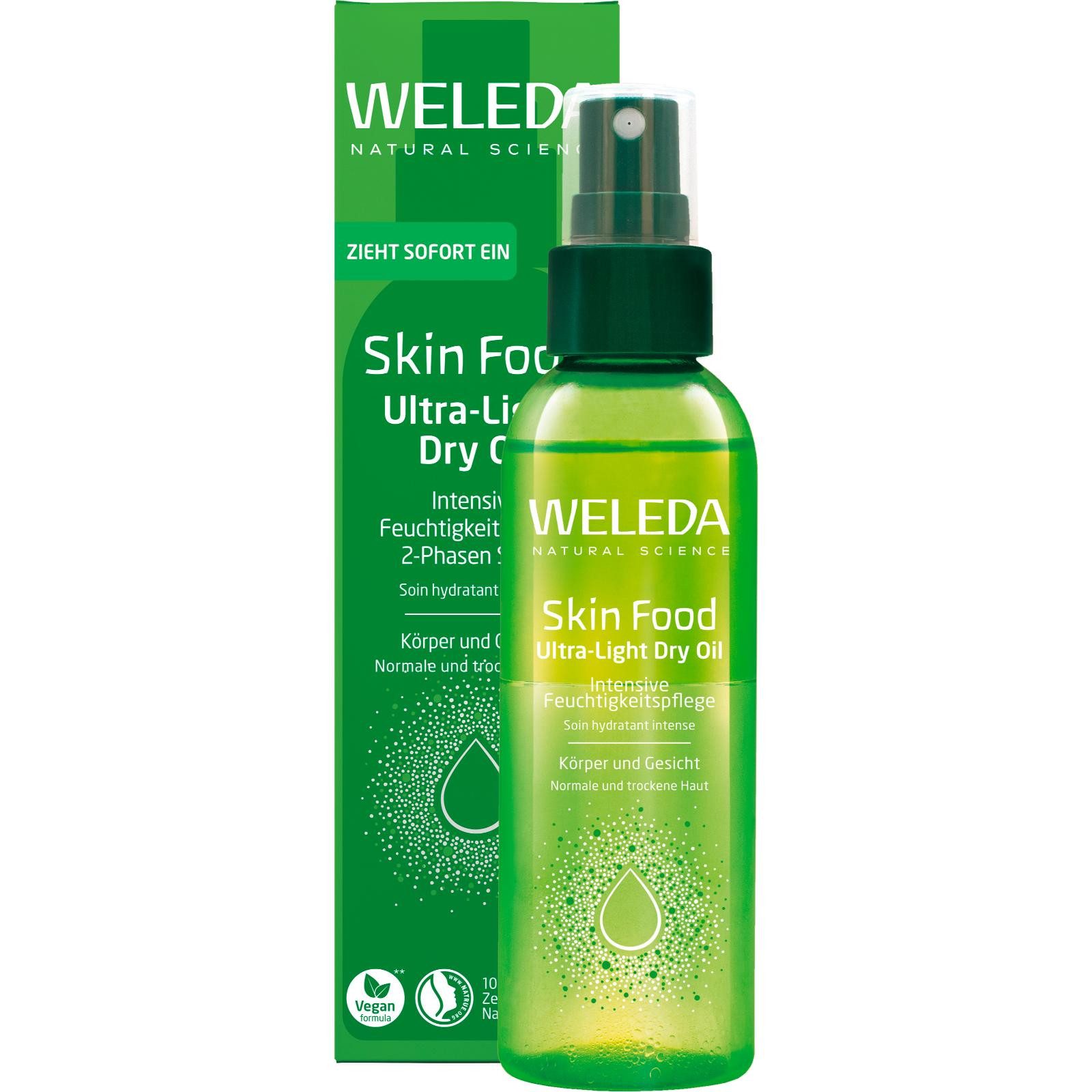WELEDA Körperöl SKIN FOOD ULTRA-LIGHT DRY OIL, intensive Feuchtigkeit, für einen sofortigen Glow