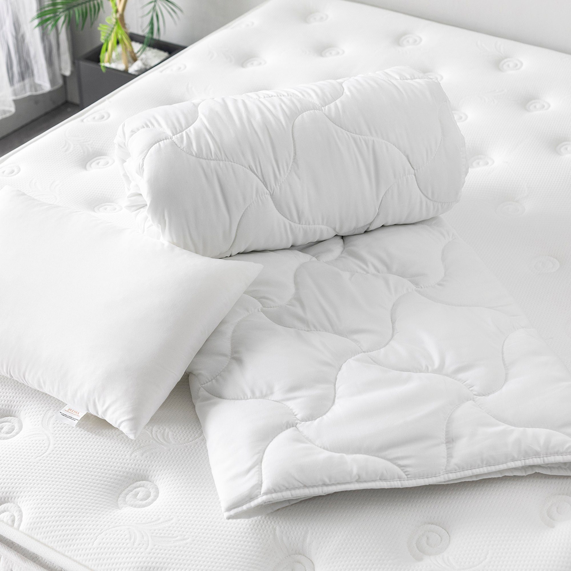 Kopfkissen, g/m² Ideal + SET und für Ganzjahreszeiten Bettwaren Füllung, mit atmungsaktiv 300 livessa, weich Bettdecke