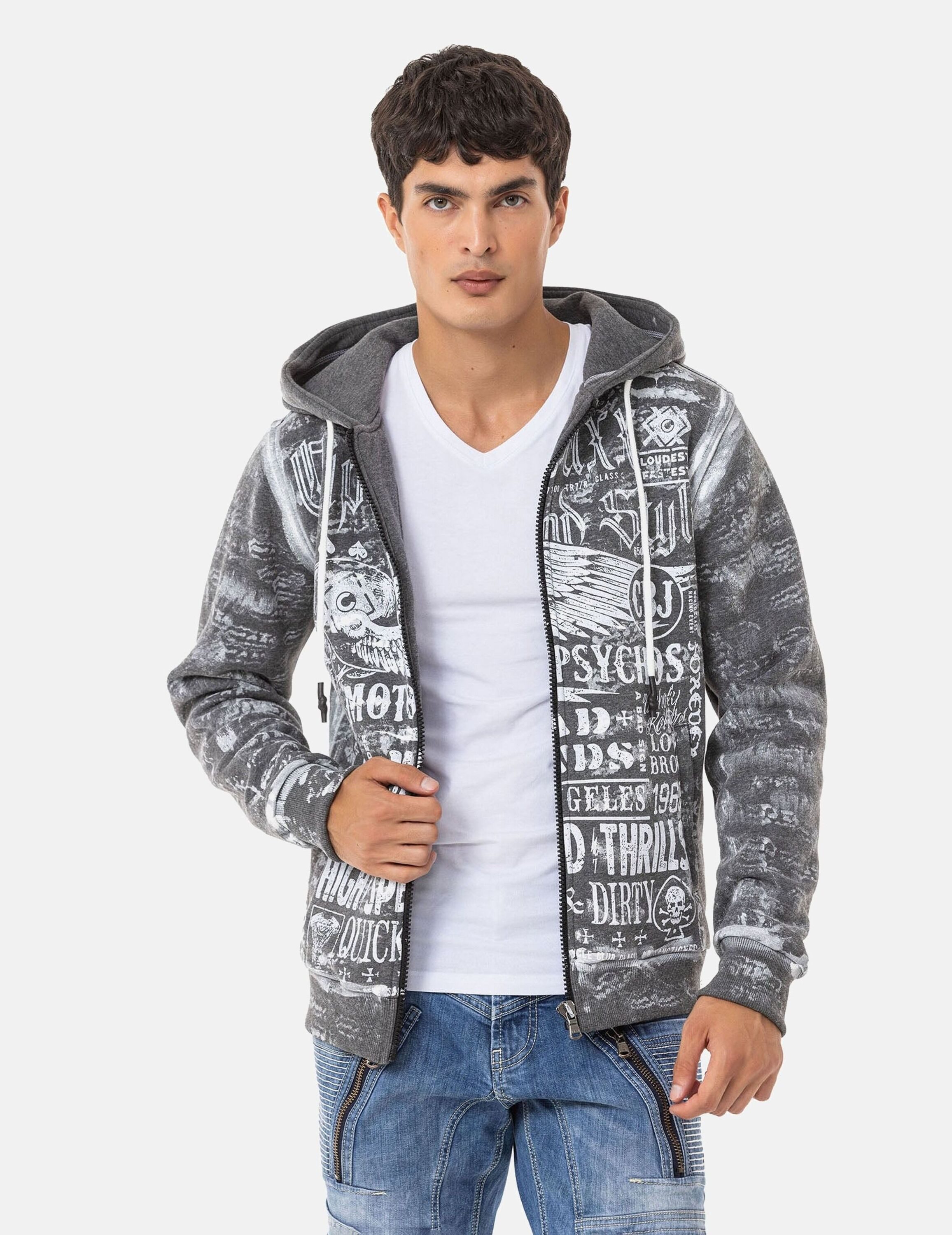 Cipo & Baxx Sweatjacke Jacken (1-tlg) mit auffälligem Print, CL544 – Bild 5 von 5