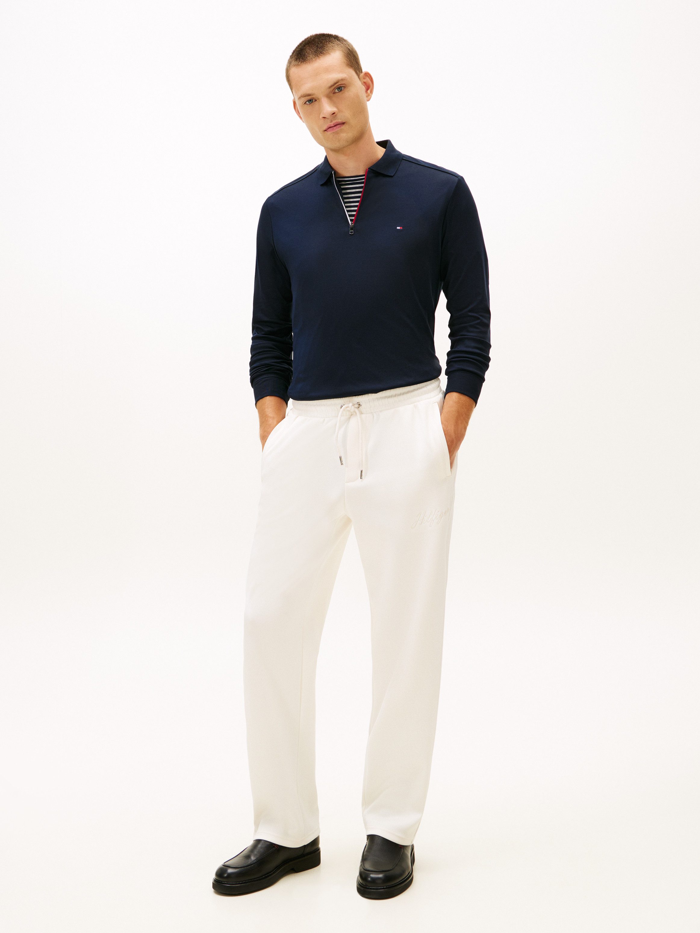 Tommy Hilfiger Langarm-Poloshirt LIQUID RWB ZIP Polokragen mit Reißverschluss, regular fit