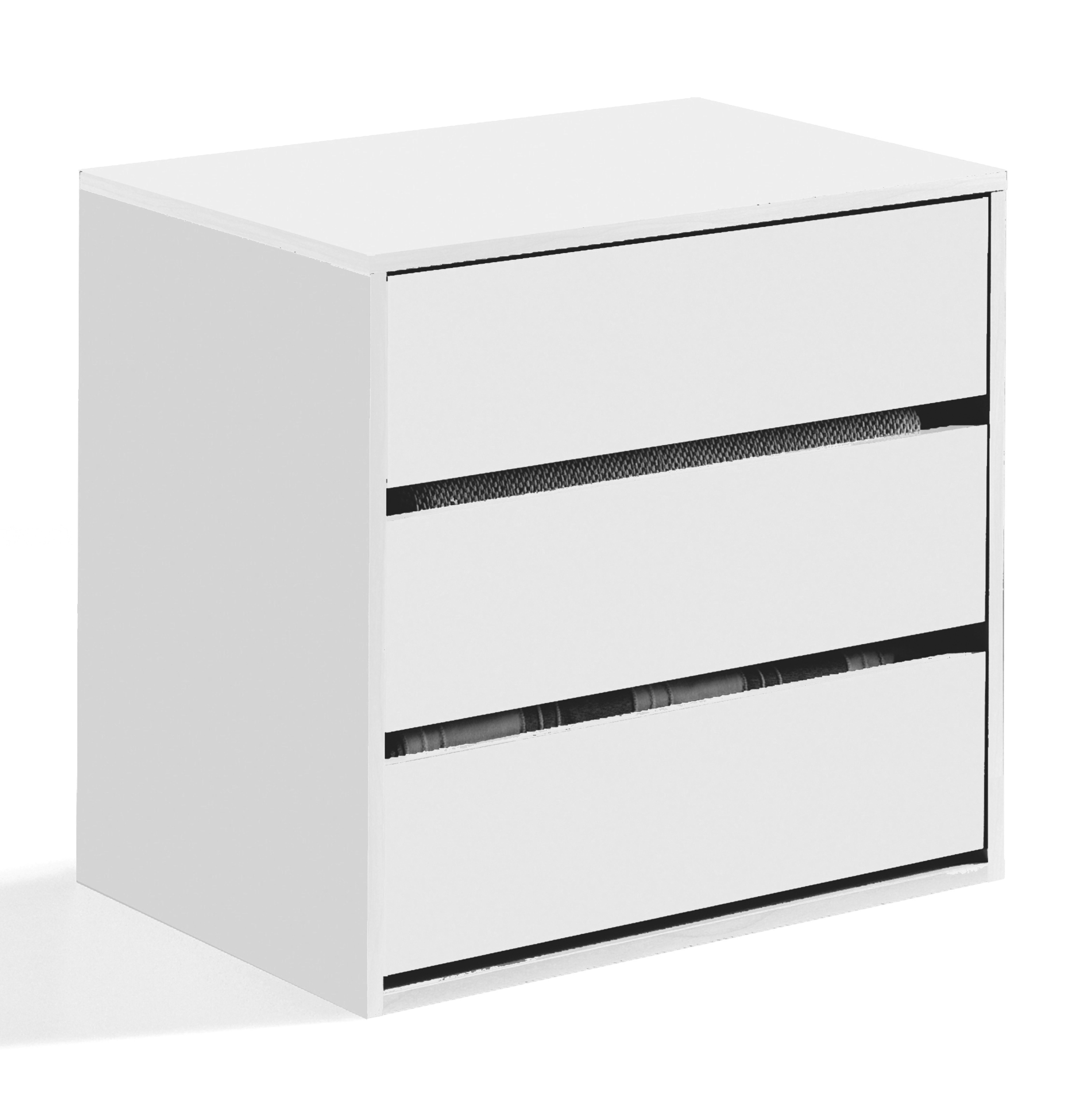 habeig Schubkastenkommode Kommode BLANK weiß Flurschrank Wäscheschrank Schlafzimmer Sideboard