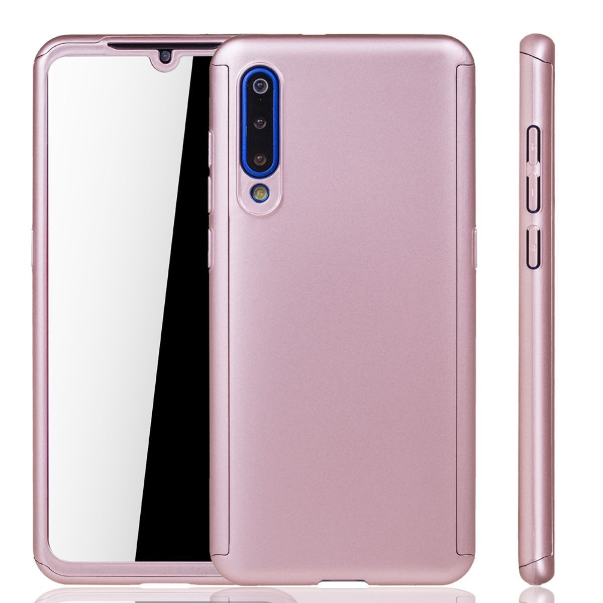 König Design Handyhülle Xiaomi Mi 9, Xiaomi Mi 9 Handyhülle 360 Grad Schutz Full Cover Rosa