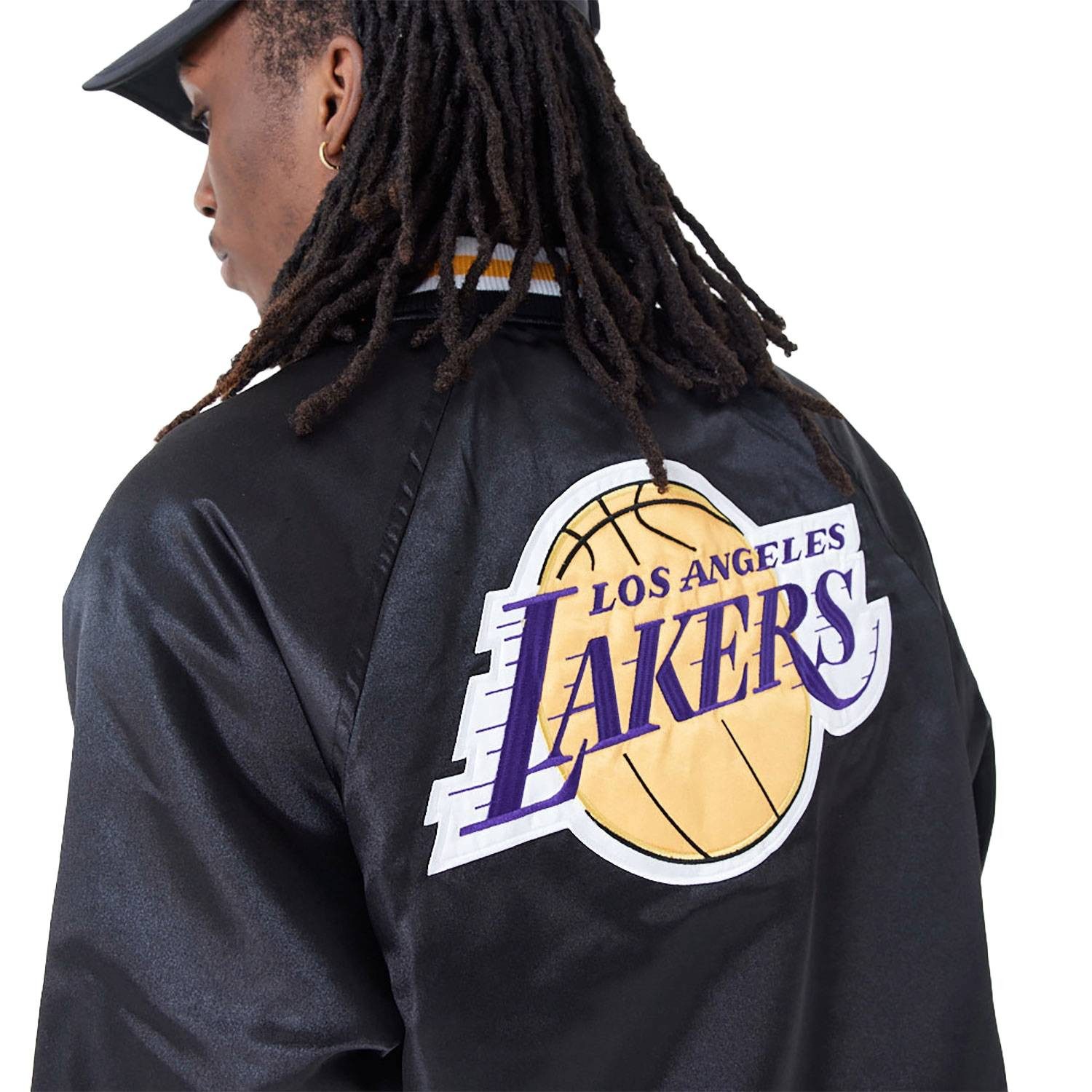 New Era Bomberjacke Jacke New Era NBA Applique Satin LA Lakers
