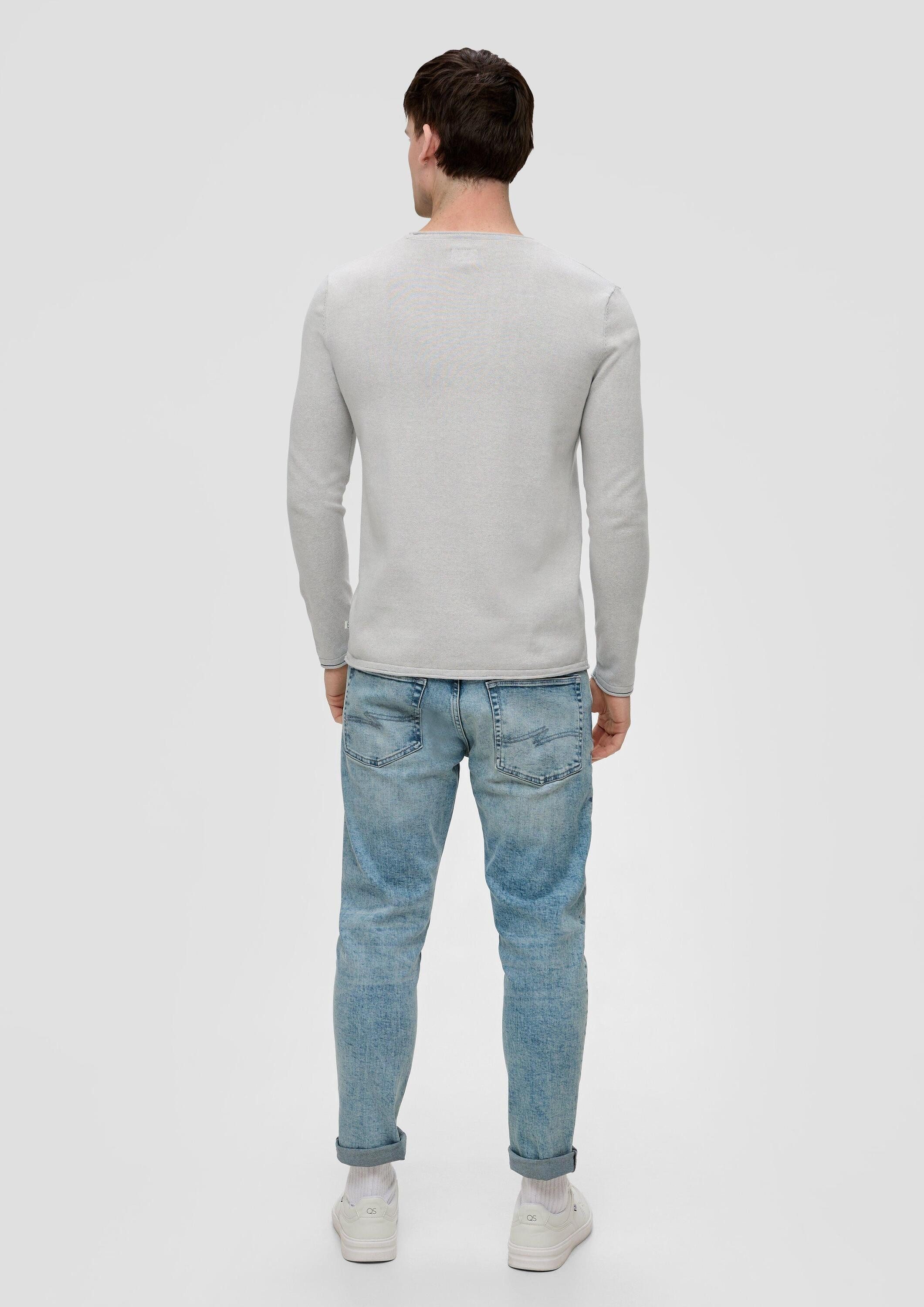 QS Longpullover Strickpullover Strickpullover mit Rollsaum