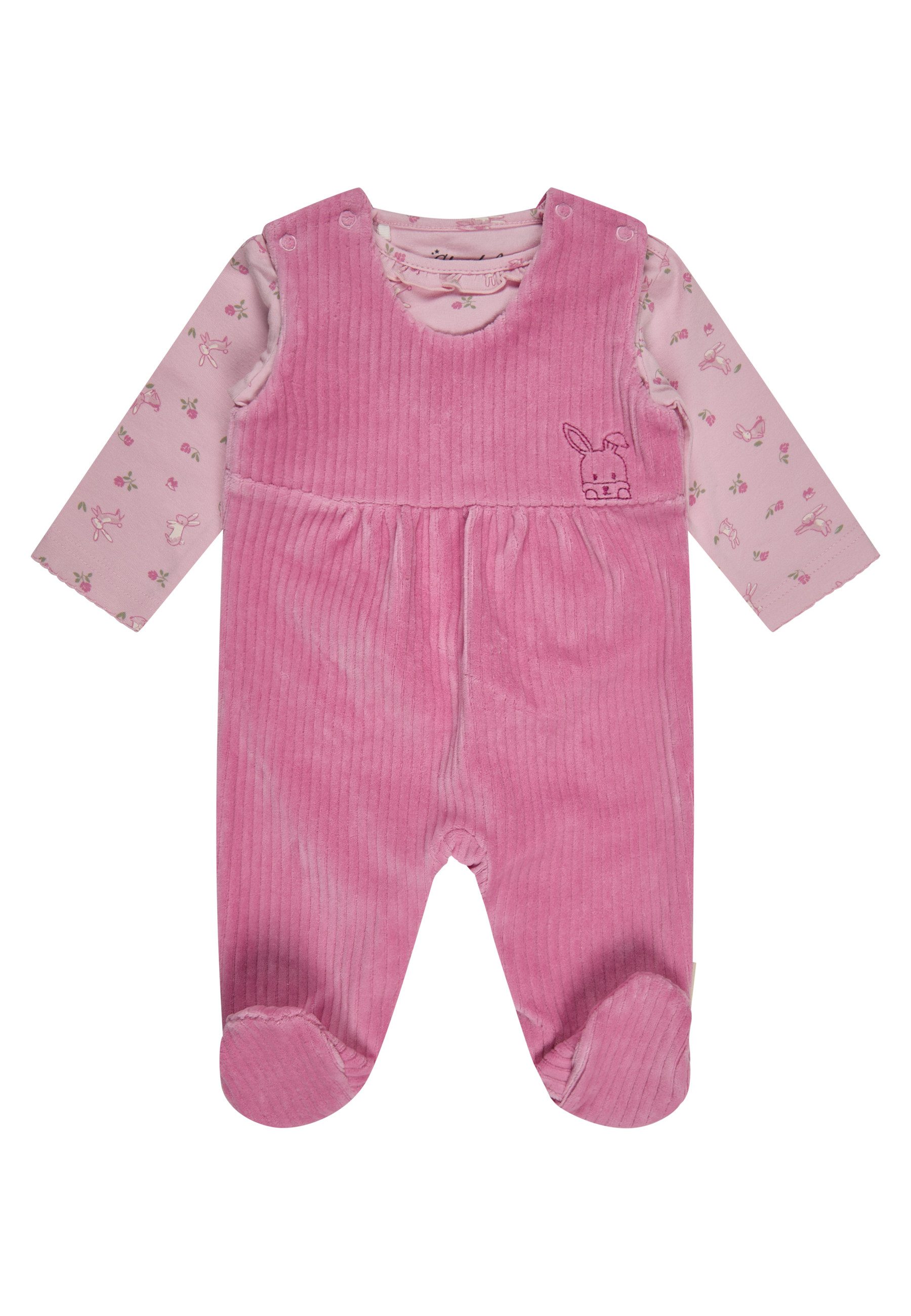 Sterntaler® Strampler Strampler-Set Hase (2-tlg., Set) Strampler-Set Nicki, Hase-Stickerei, Knöpfe, Langarmshirt mit Druck