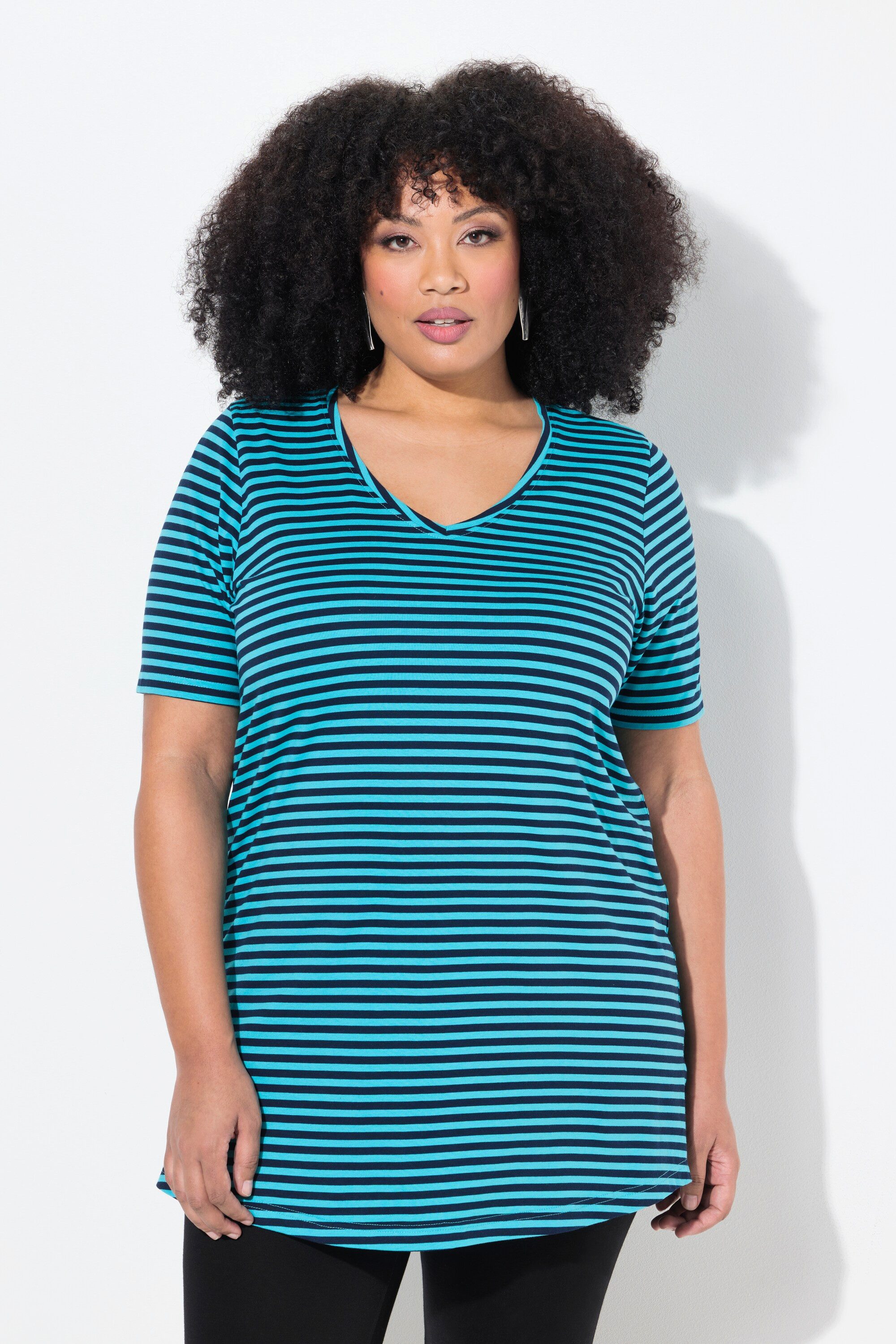 Ulla Popken Longshirt Longshirt Streifen A-Linie günstig online kaufen