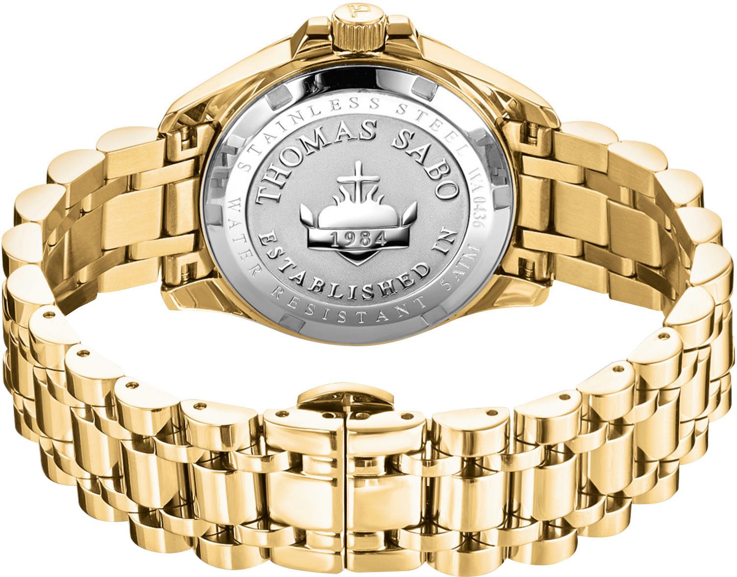 THOMAS SABO Quarzuhr DIVINE JEWELERY STONE WA0436-291-211-33 mm, Armbanduhr, Damenuhr, Edelstahlarmband, analog, Zirkonia (synth)