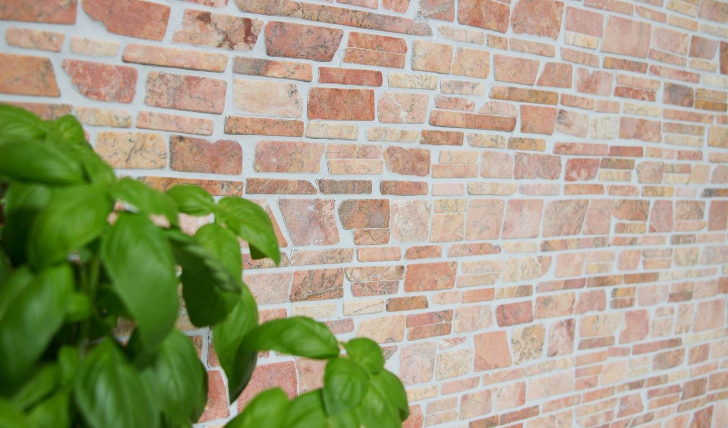 Brickmosaik Mosaik Wandverblender Bodenfliese Marmor Mosani rot Naturstein Rossoverona
