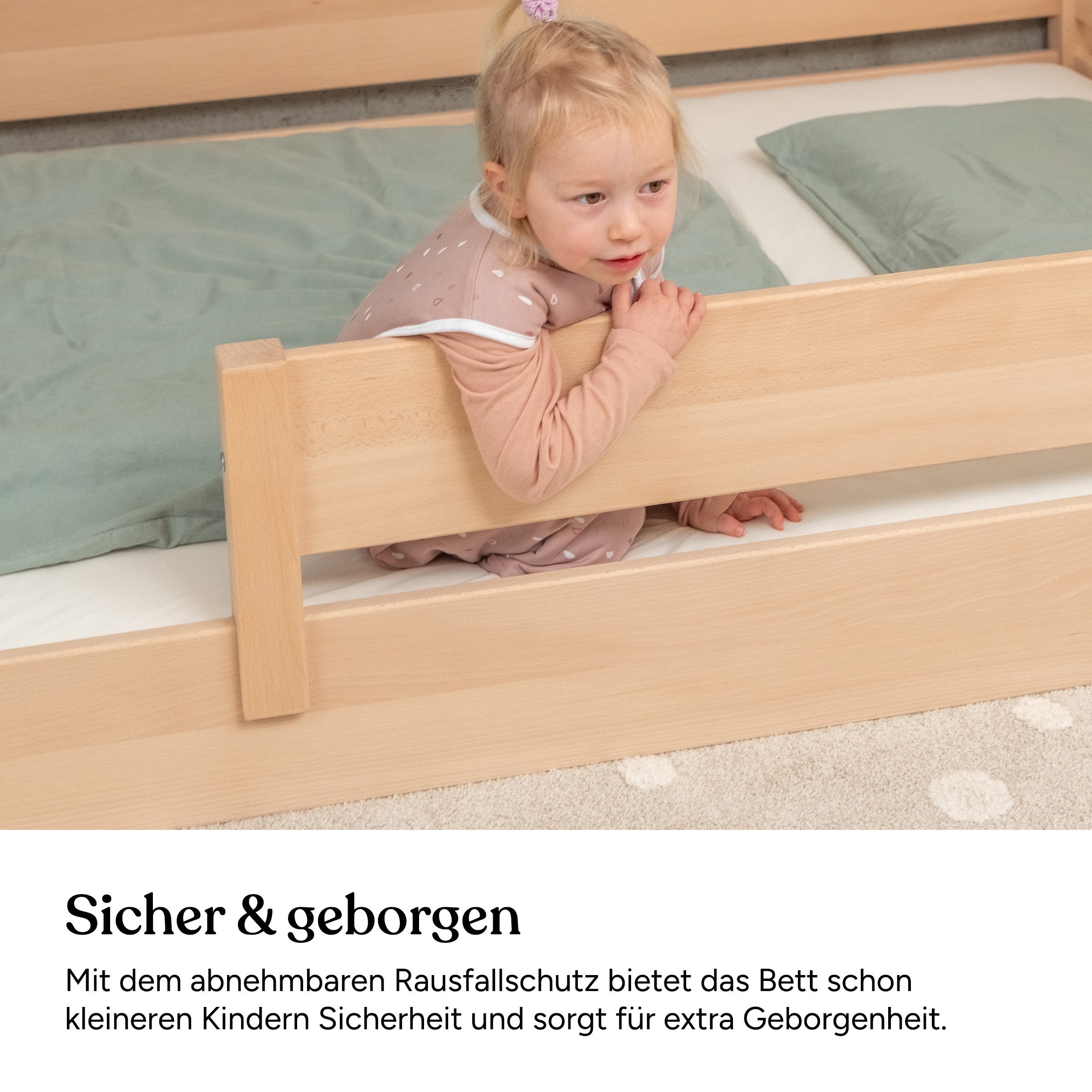 Ehrenkind Kinderbett Bodenbett Buche Nova (Massives Buchenholz)