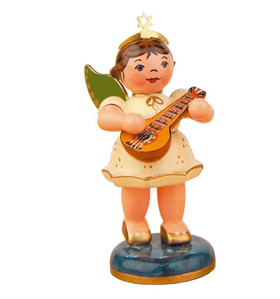 Hubrig Volkskunst Zschorlau Erzgebirge Engelfigur Hubrig Engel mit Mandoline