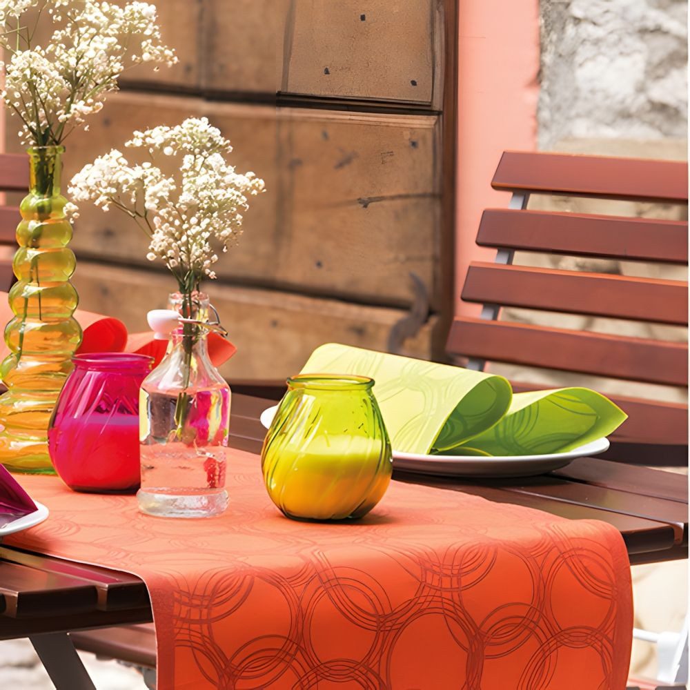 PAPSTAR Tischläufer stoffähnlich PV-Tissue ROYAL Collection 24m x 40cm nektarine Bubbles