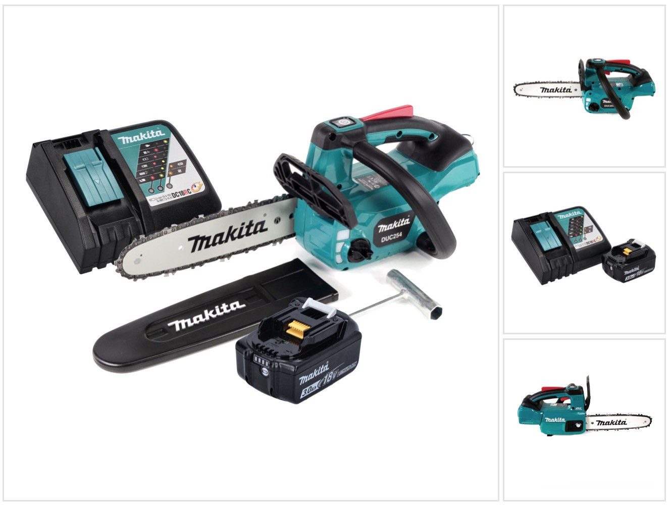 Makita Akku-Kettensäge DUC 254 RF1 18 V 25 cm Brushless + 1x Akku 3,0 Ah + Ladegerät