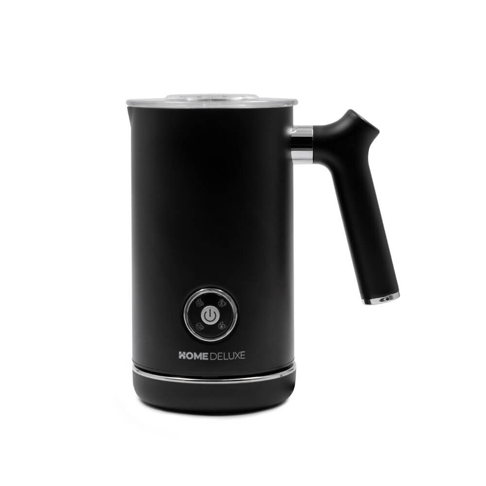HOME DELUXE Milchaufschäumer ROYAL - Matt Schwarz, 500 W, 4 in 1 Funktion, antihaft-Beschichtung, elektrisch
