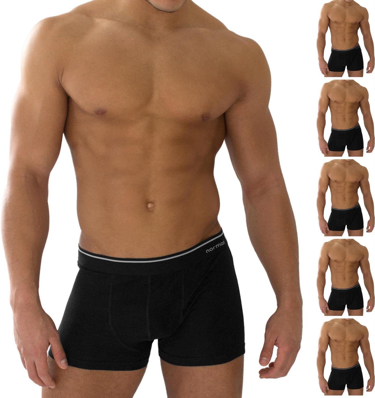 Retro Boxershorts Schwarz atmungsaktiver Stück aus Unterhose normani 6 Boxer Baumwolle Retro aus Baumwolle