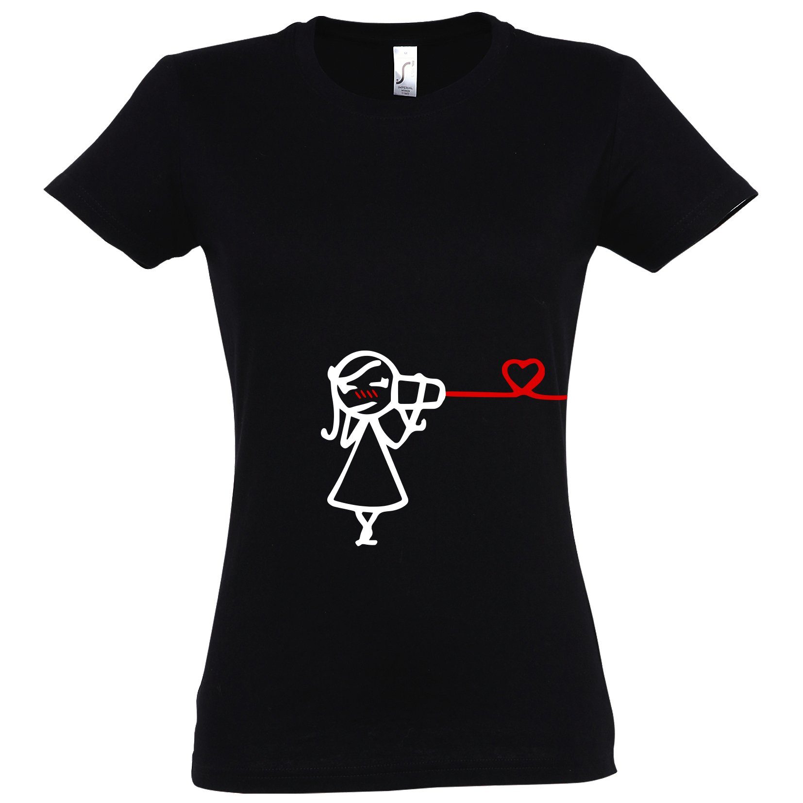 Youth Designz T-Shirt Hearing The Love Pärchen Fun T-Shirt mit süßem Frontprint