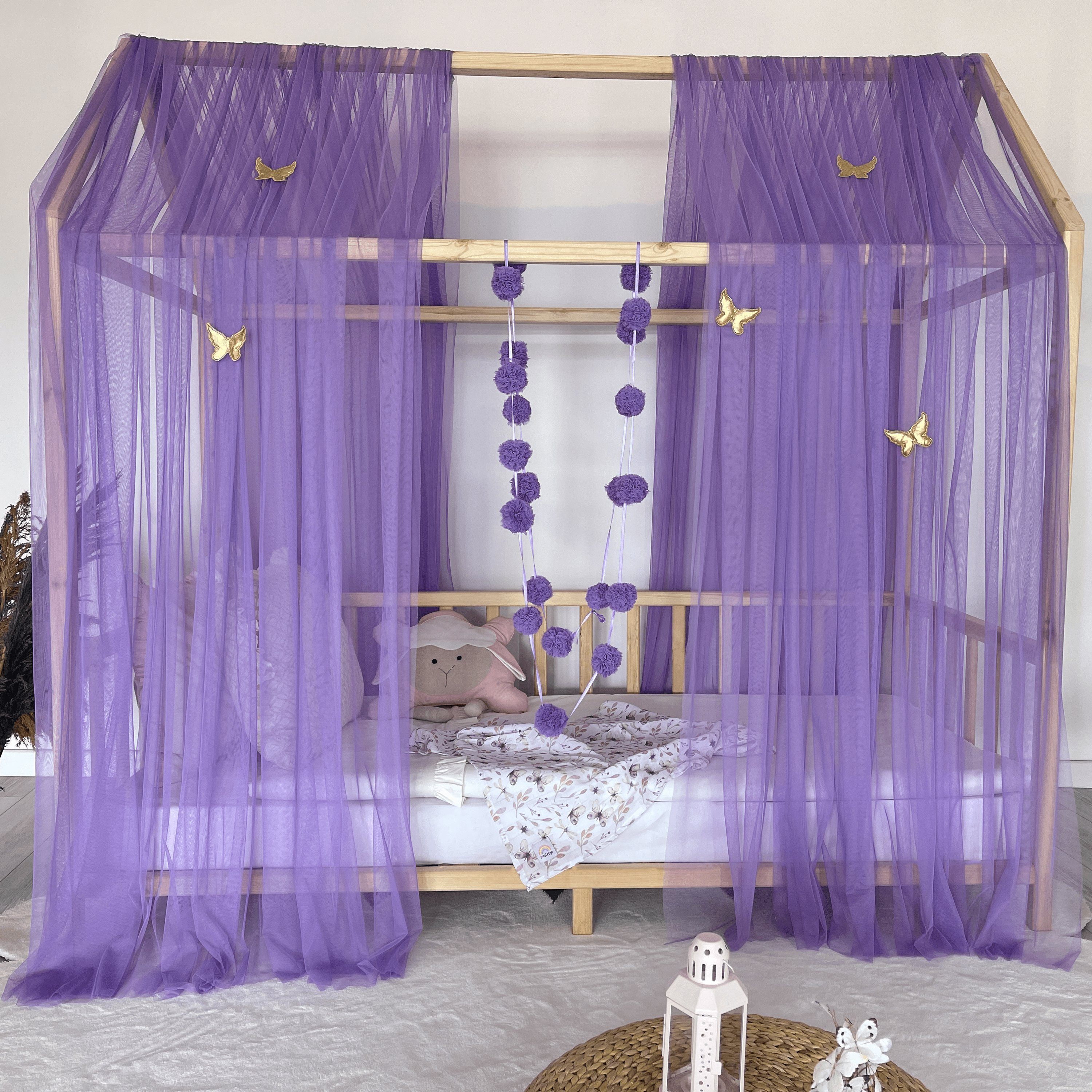 Baby Fancyroom Betthimmel Betthimmel Tüll Hausbett Kinderbett 2 Stück 340cm günstig online kaufen