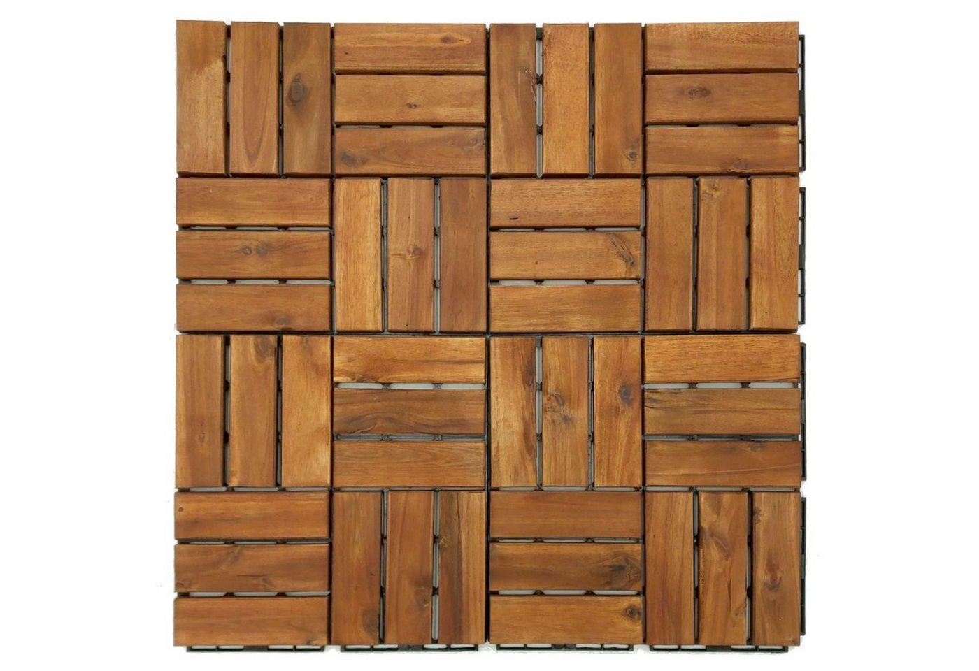 Thumbnail - BURI Holzfliesen 1m² Holzfliesen Terrassenfliesen Holz Fliesen Mosaik 30x30 wetterfest
