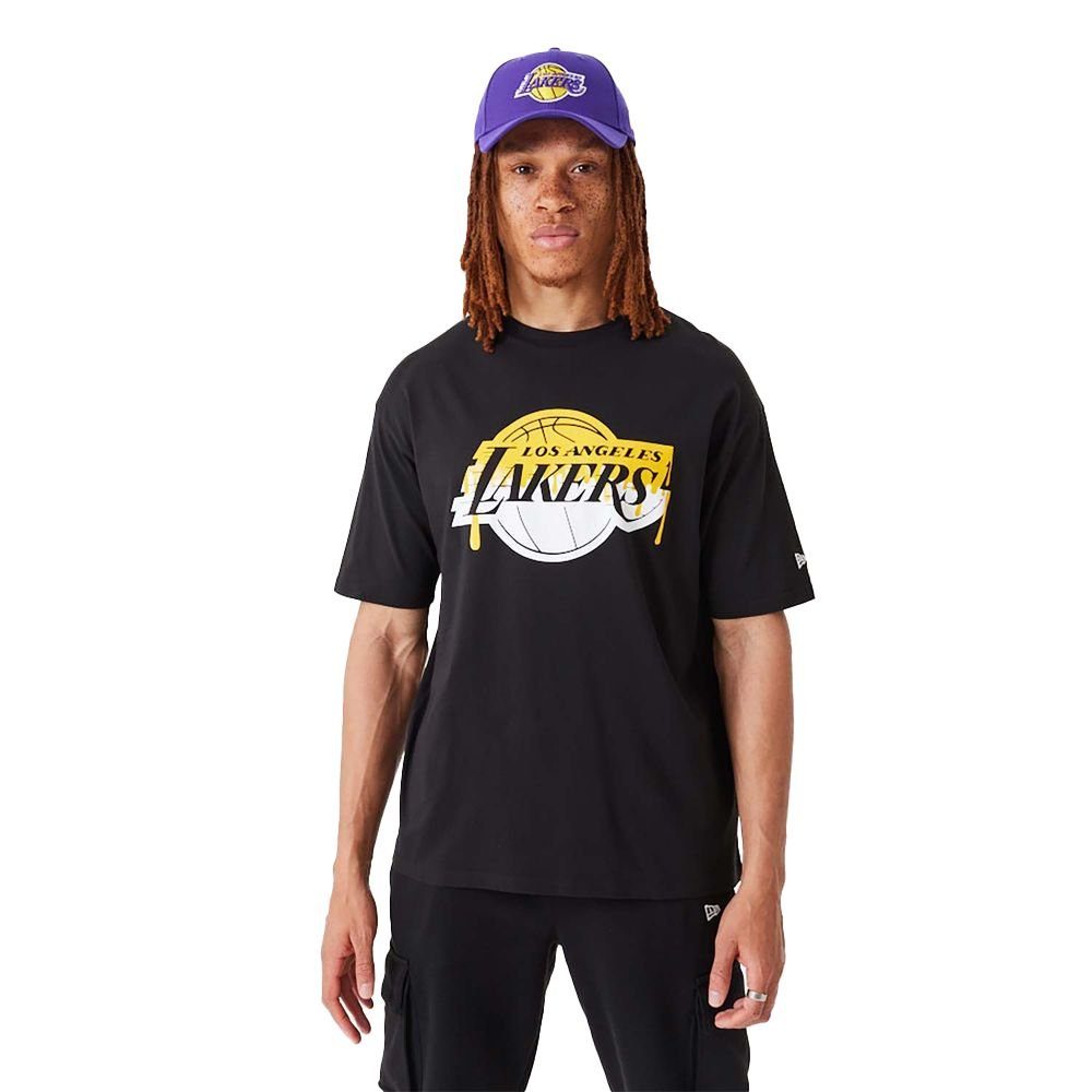 New Era Print-Shirt Era Logo New Tee NEU/OVP LOS Drip Oversized NBA T-Shirt LAKERS ANGELES
