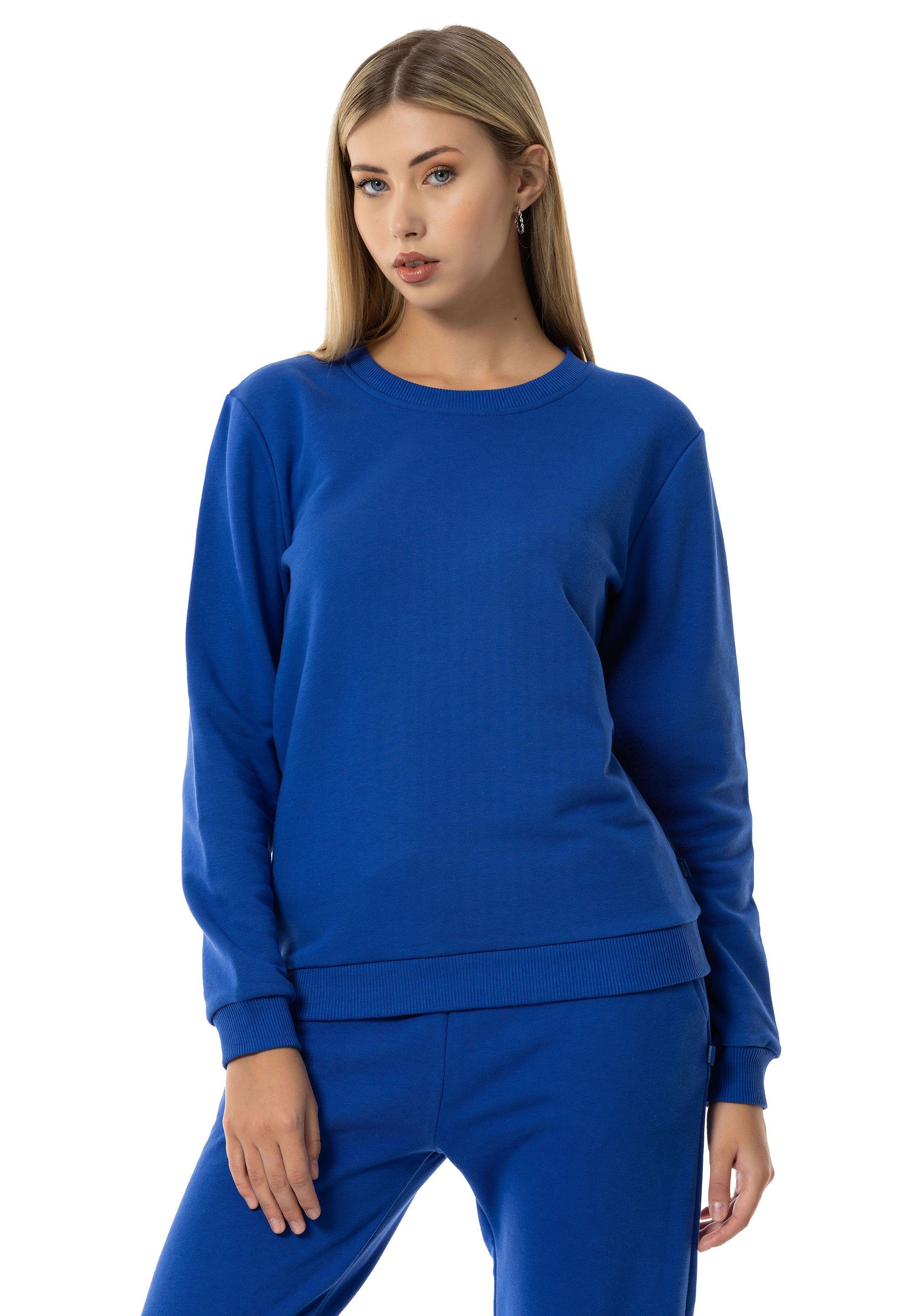 RedBridge Saxeblau Sweatshirt Rundhals Qualität Pullover Premium