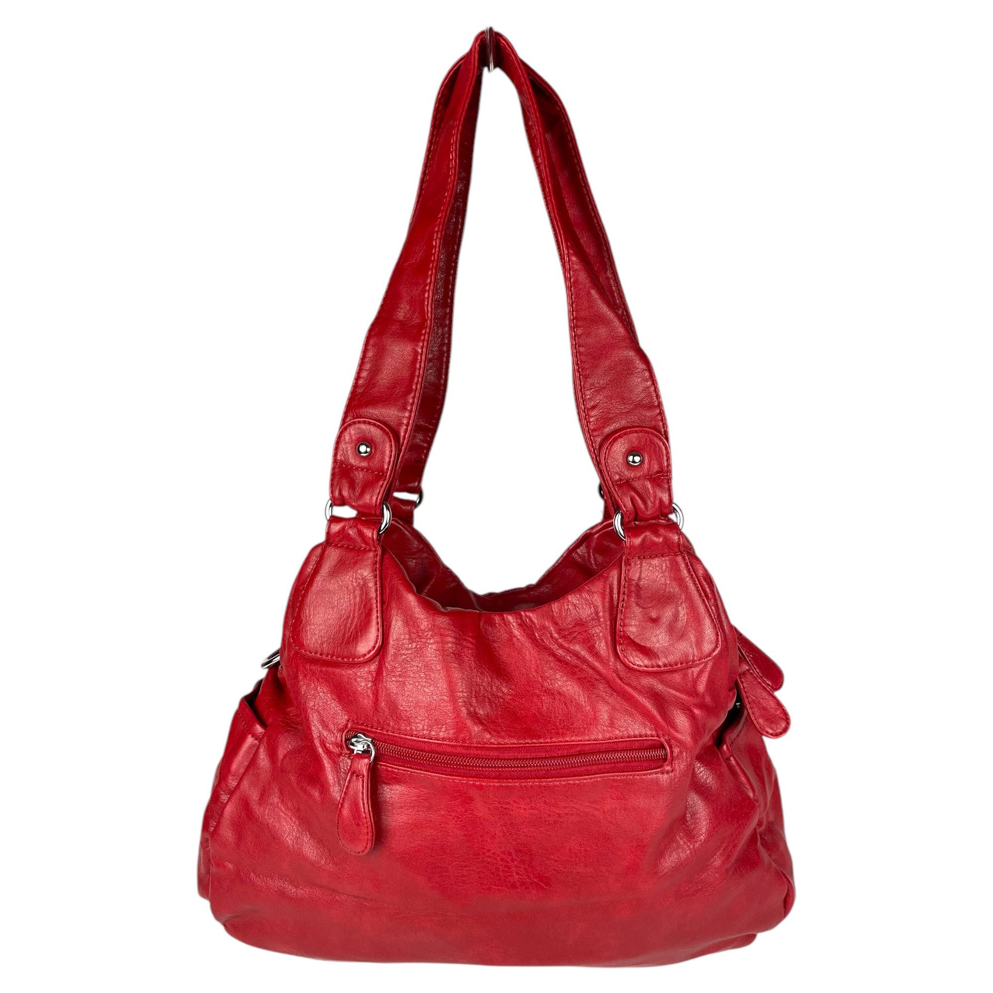 Taschen4life Schultertasche Damen Handtasche, Schultertasche AK22134, 2x Hauptfach, abnehmbarer Trageriemen, Innen- und Außenfächer
