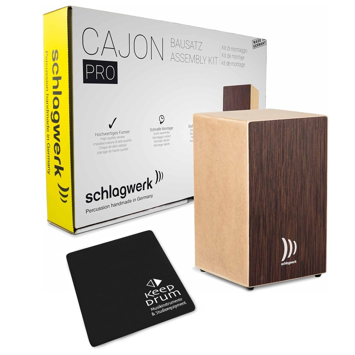 Schlagwerk Cajon Schlagwerk Cajon Bausatz CBA30SW mit Sitzpad,Pro Wenge, Bausatz, mit Sitzpad