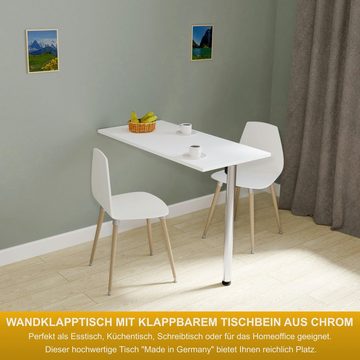 KDR Produktgestaltung Klapptisch Wandklapptisch Esstisch Küchentisch Schreibtisch Wand Tisch Klappbar, Weiß