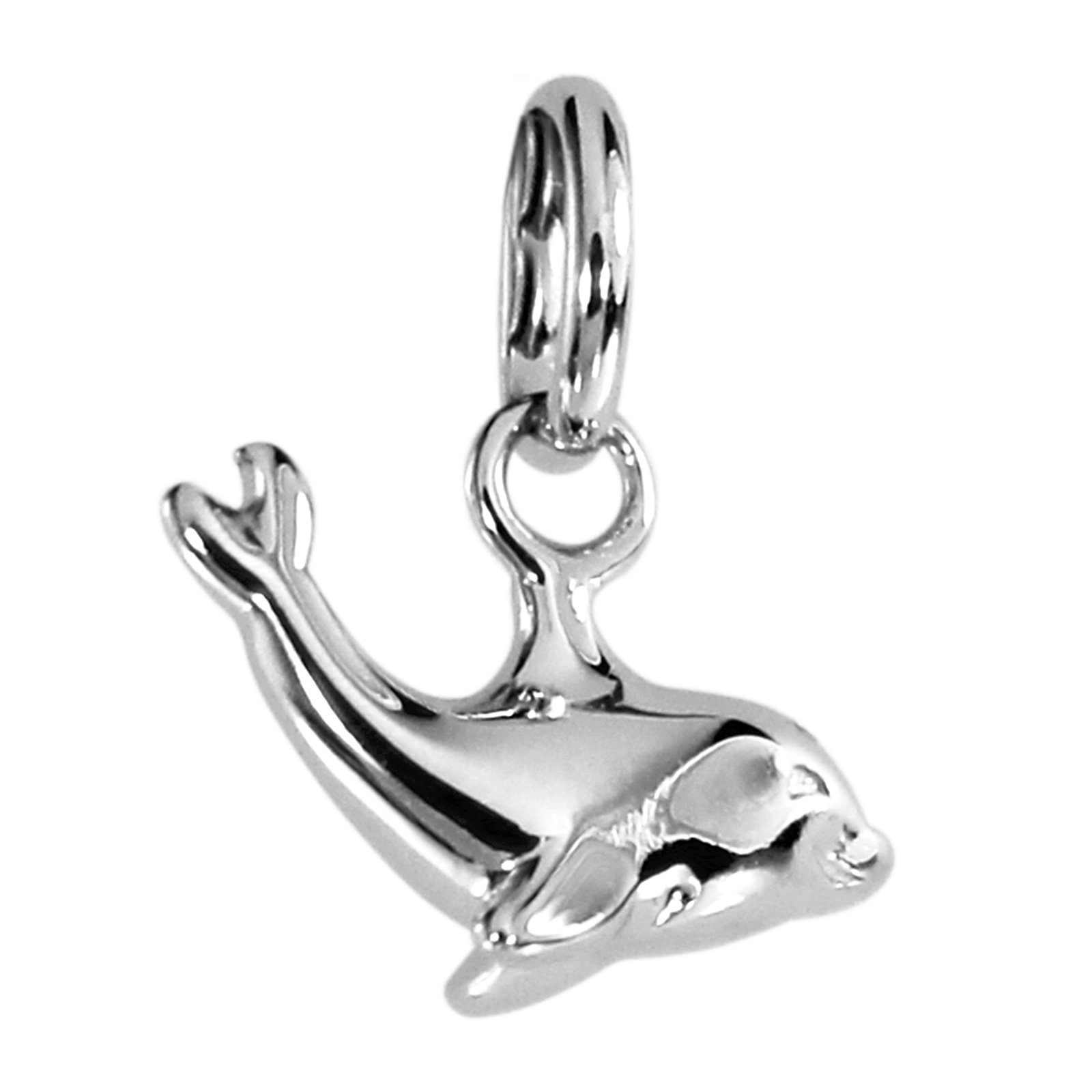 Kettenanhänger (1-tlg), OSTSEE-SCHMUCK - Delfin Silberanhänger, -, - 925/000 Silber rhodiniert Niedlicher