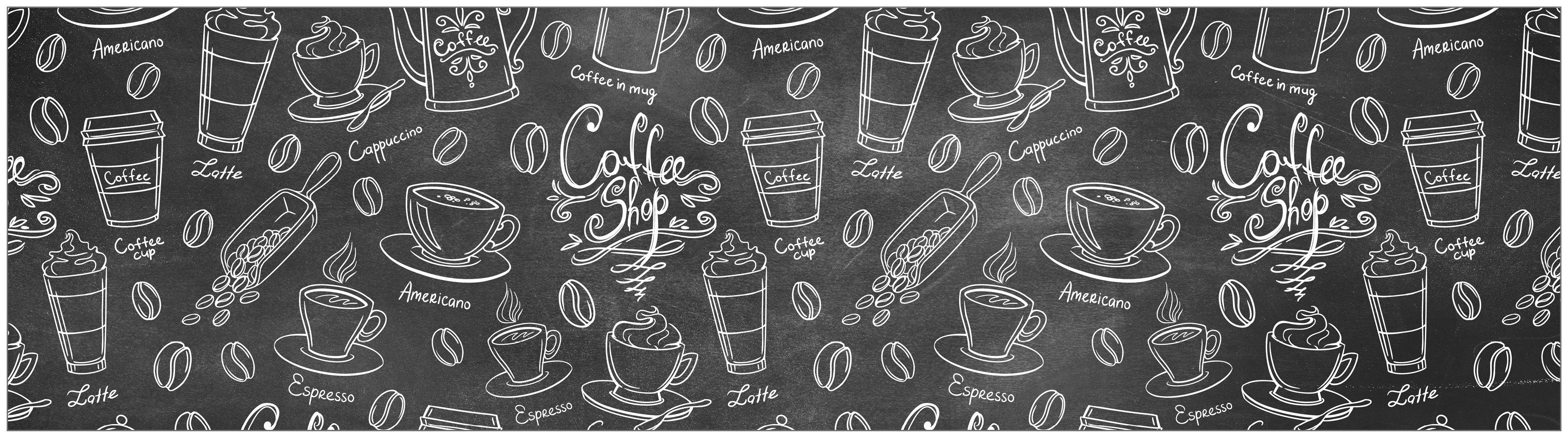 MySpotti Küchenrückwand fixy Coffee Pattern, selbstklebende und flexible Küchenrückwand-Folie schwarz | Küchenrückwände