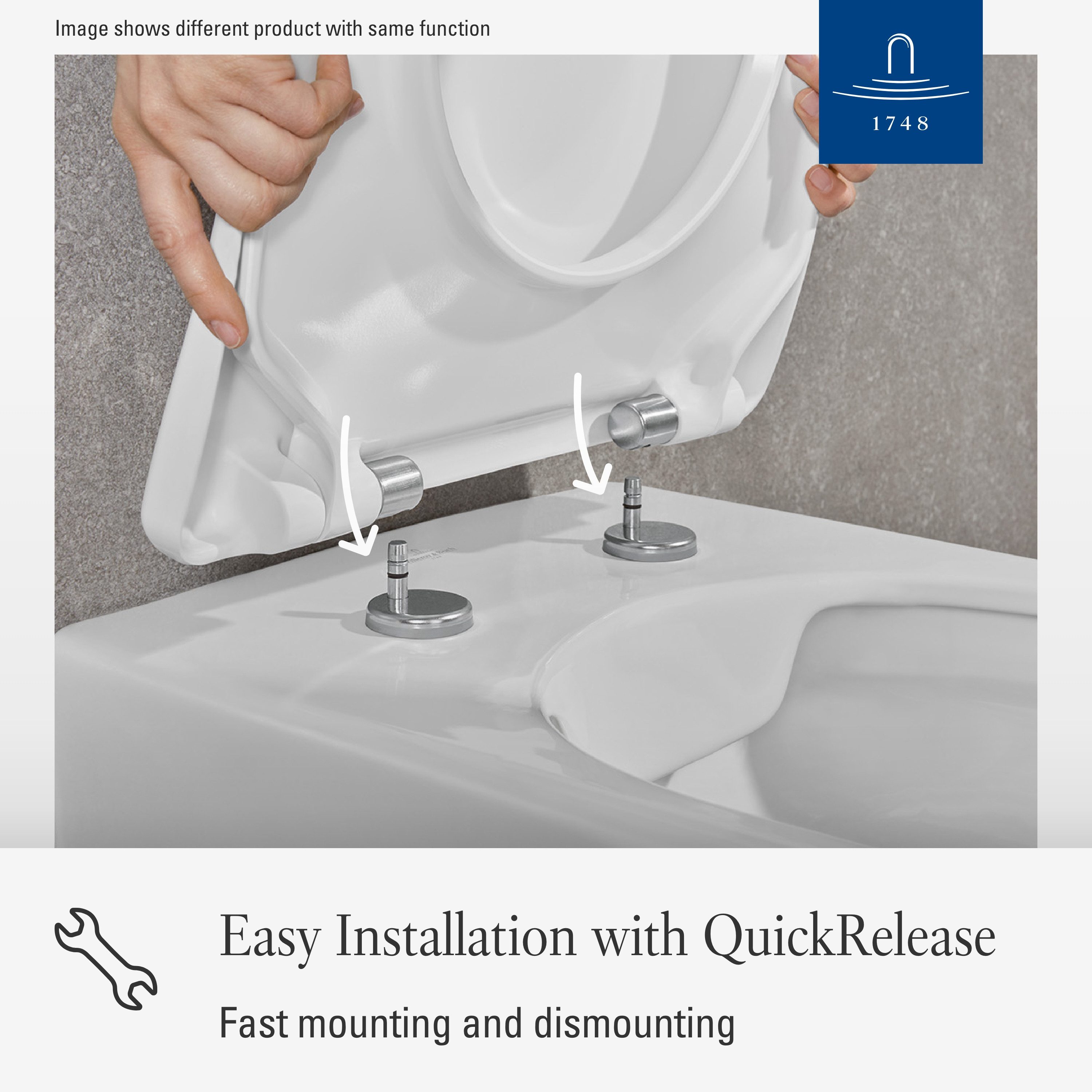 Villeroy & Boch WC-Sitz Subway 2.0 Compact, mit Absenkautomatik, abnehmbarer, bruchsicherer Toilettensitz, D-Form